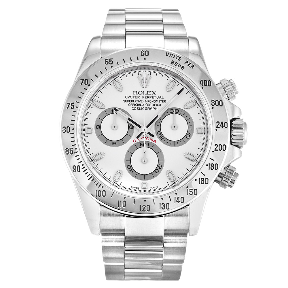 Rolex Daytona 116520 Cadran Homme Blanc 316 Grade Acier Inoxydable (Oysterlock)