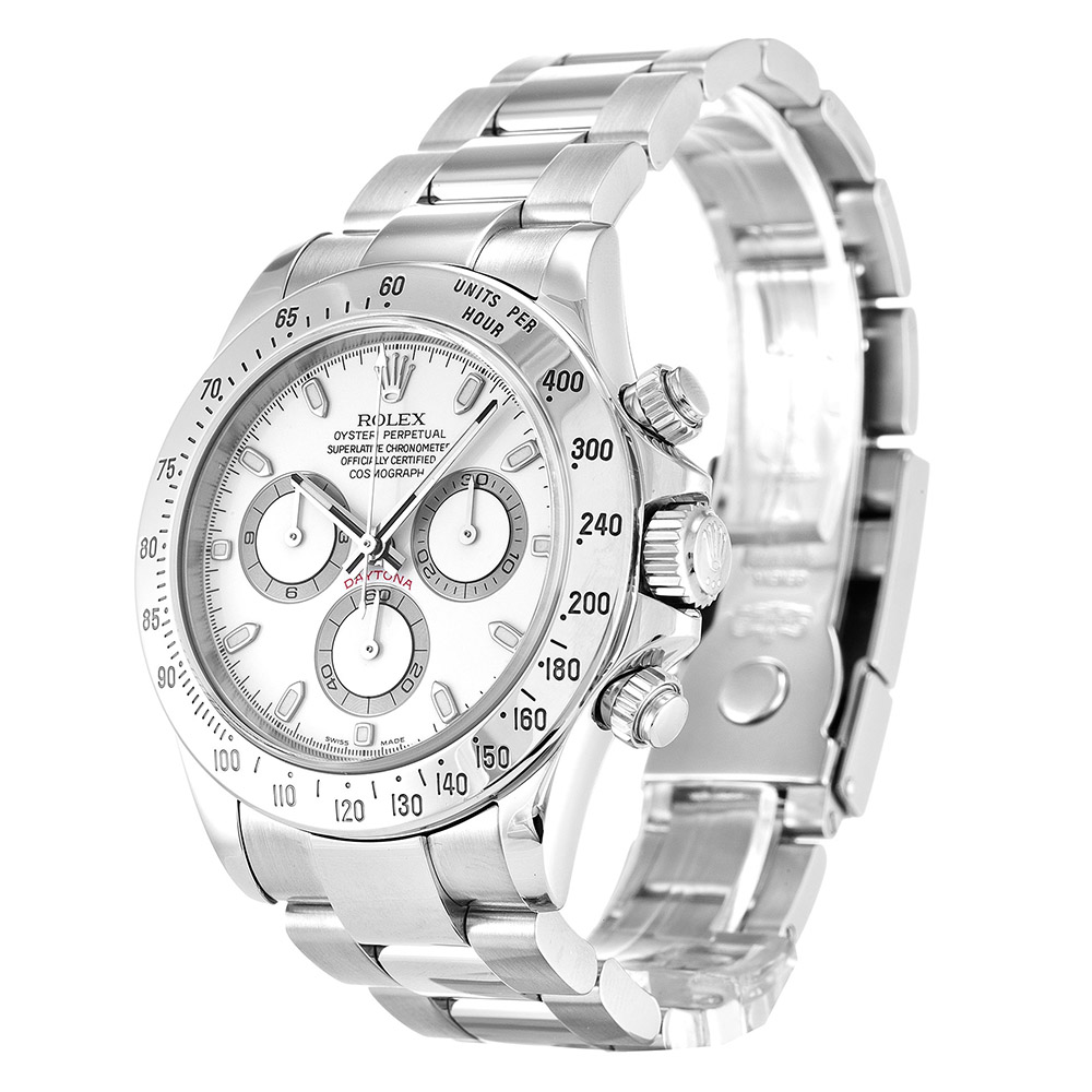Rolex Daytona 116520 Cadran Homme Blanc 316 Grade Acier Inoxydable (Oysterlock) – Image 2