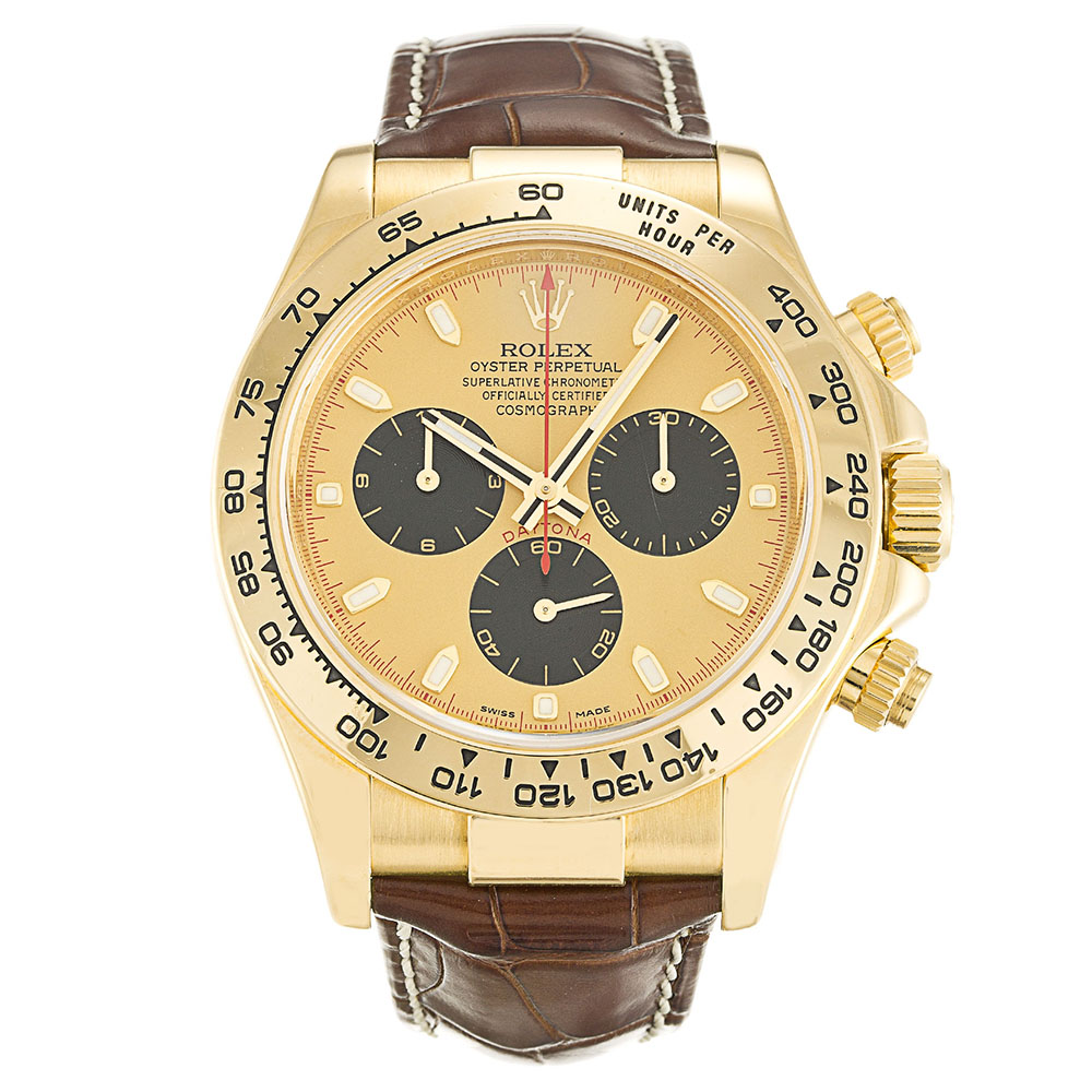Rolex Daytona 116518 Cadran Homme Cuir Marron Or