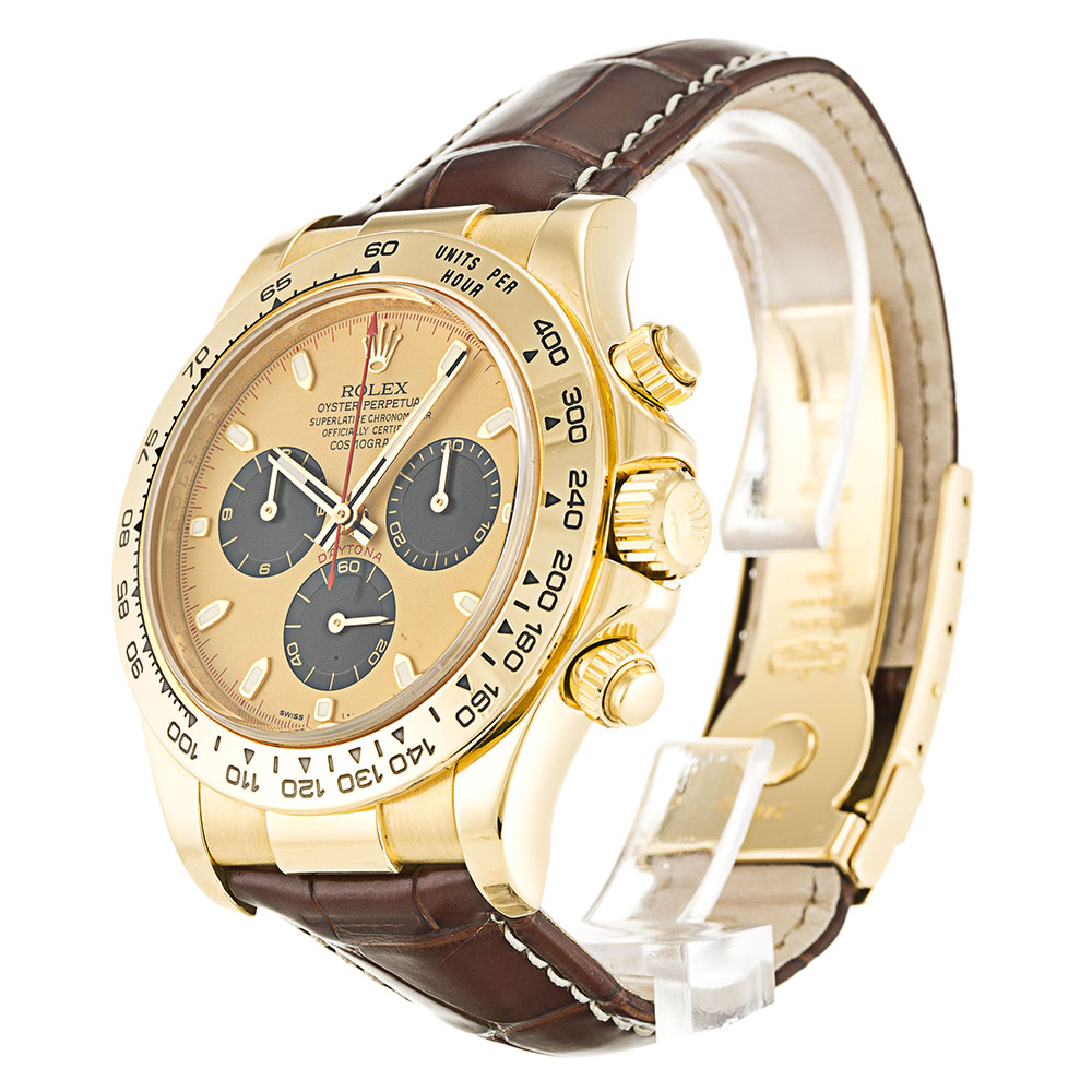 Rolex Daytona 116518 Cadran Homme Cuir Marron Or – Image 2
