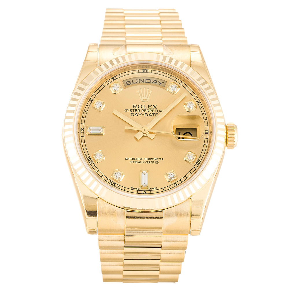 Rolex Day-date 118238 Cadran Pour Homme En Or Et Diamants En Acier Inoxydable 316 (Président)