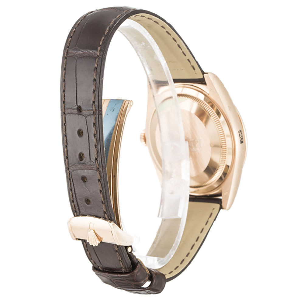 Rolex Day-date 118135 Cadran Homme Chocolat Baton Crocodile Marron – Image 3