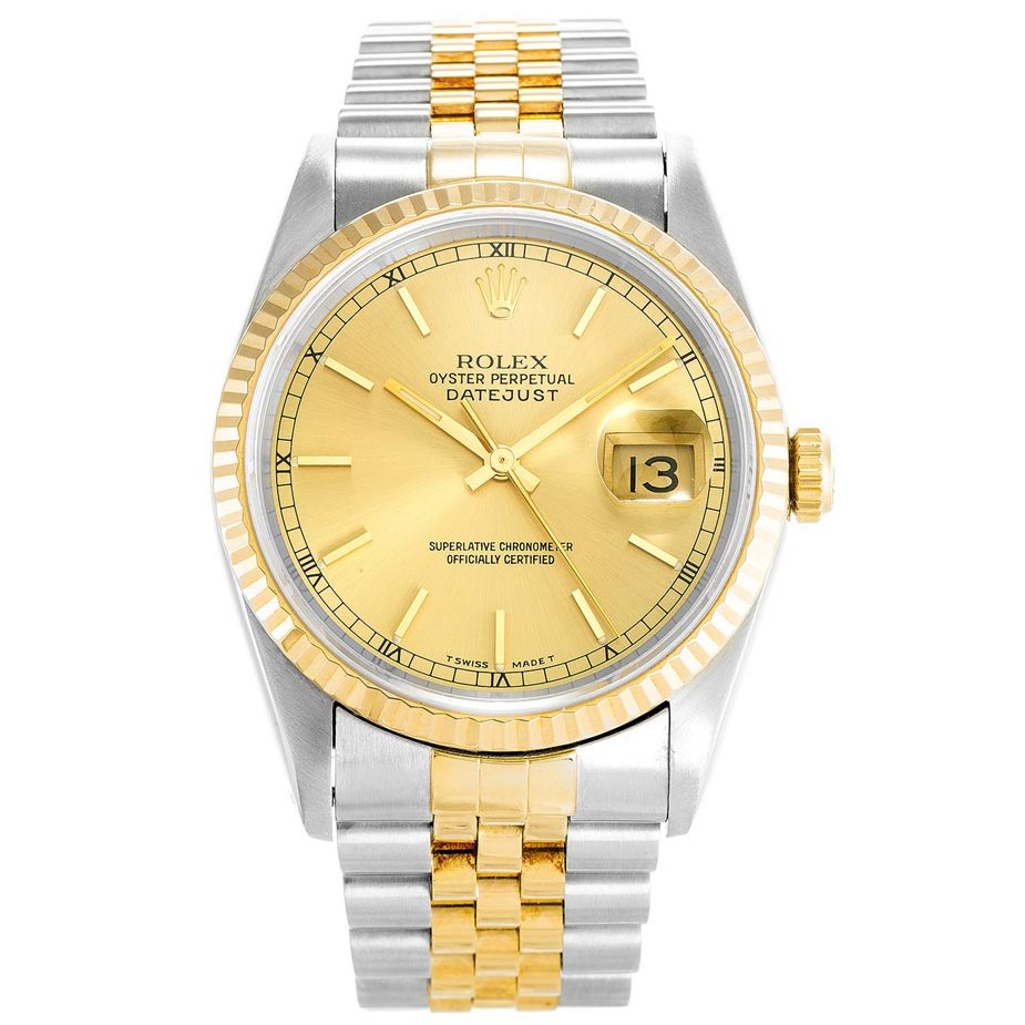 Rolex Datejust 16233 Cadran Homme Or Plaqué Or 316 Grade Acier Inoxydable