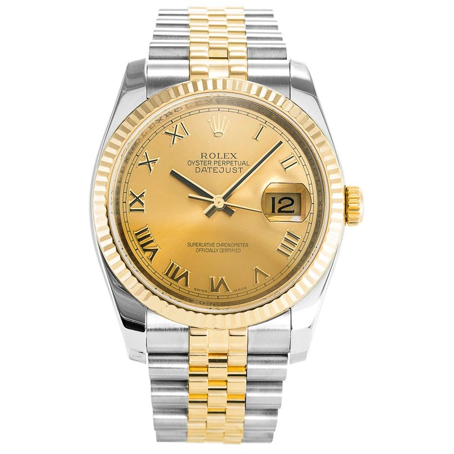 Rolex Datejust 116233 Cadran Homme Or Plaqué Or 316 Grade Acier Inoxydable
