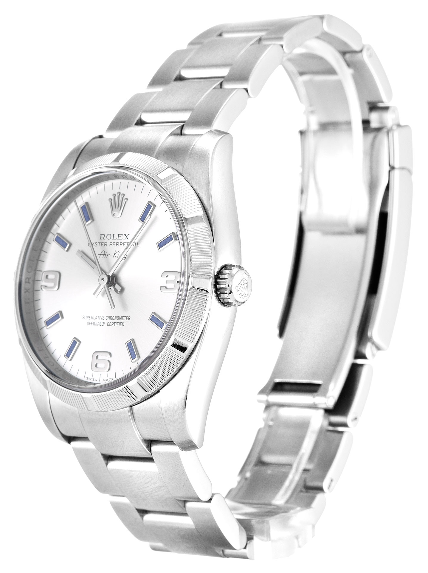Rolex Air-king 114210 Cadran Unisexe Argent Quarter Arabe Acier (Oyster) – Image 2