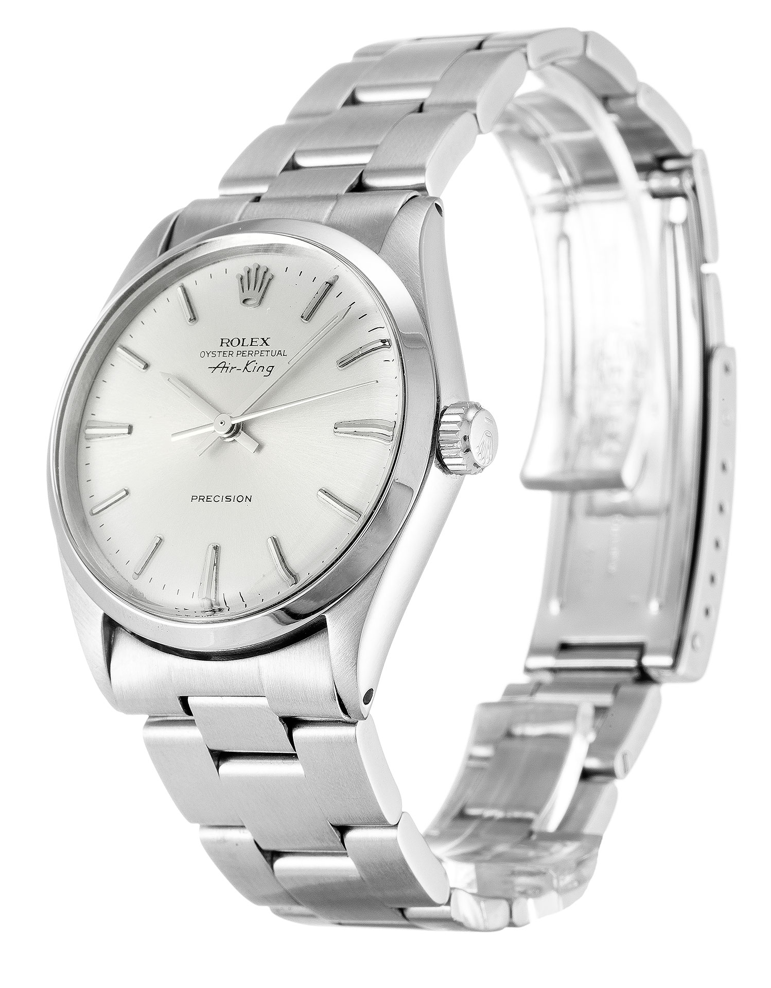 Rolex Air-king 5500 Cadran Unisexe Argent Baton Acier (Oyster) – Image 2