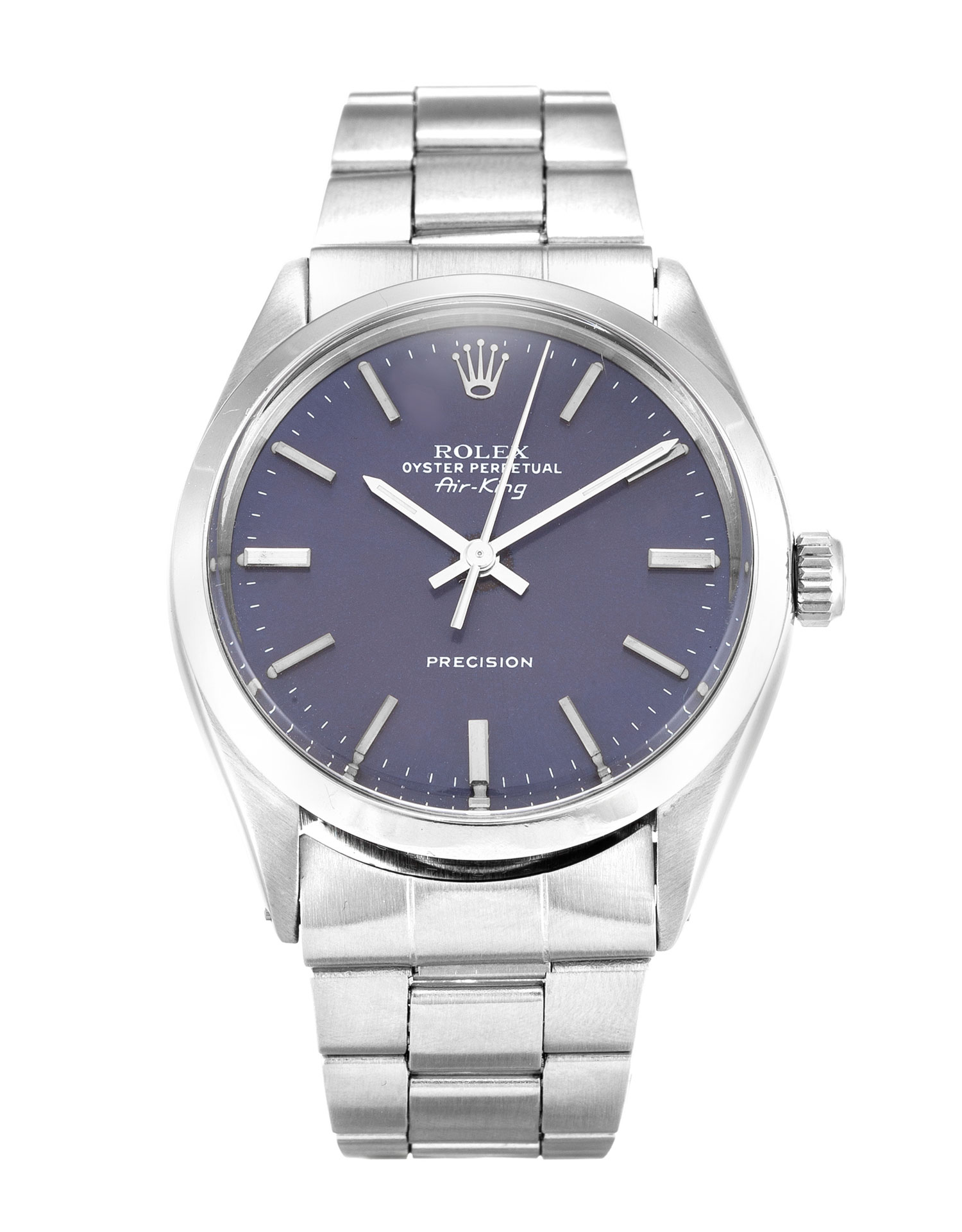 Rolex Air-king 5500 Cadran Unisexe Bleu Baton Acier (Oyster)