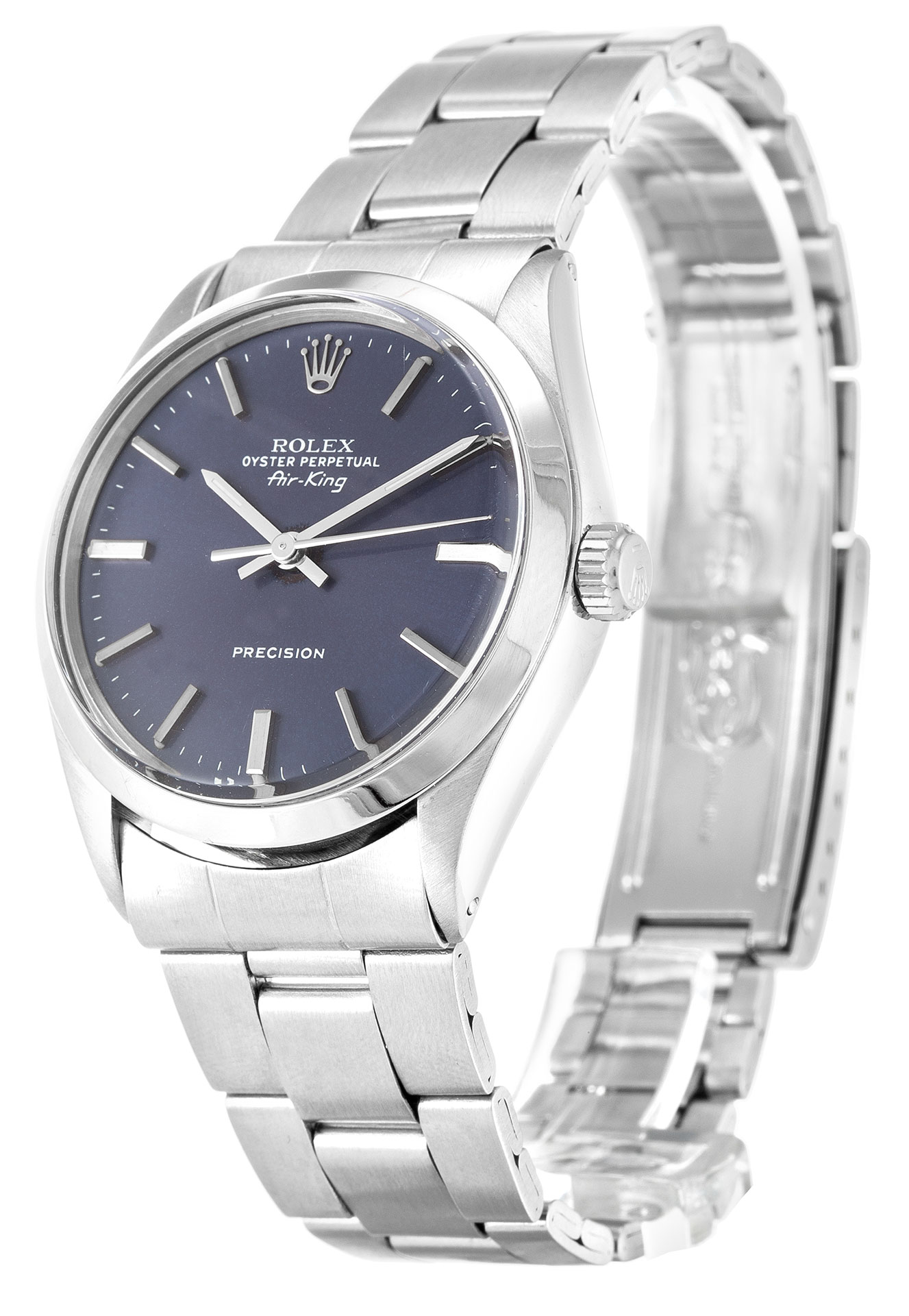 Rolex Air-king 5500 Cadran Unisexe Bleu Baton Acier (Oyster) – Image 2
