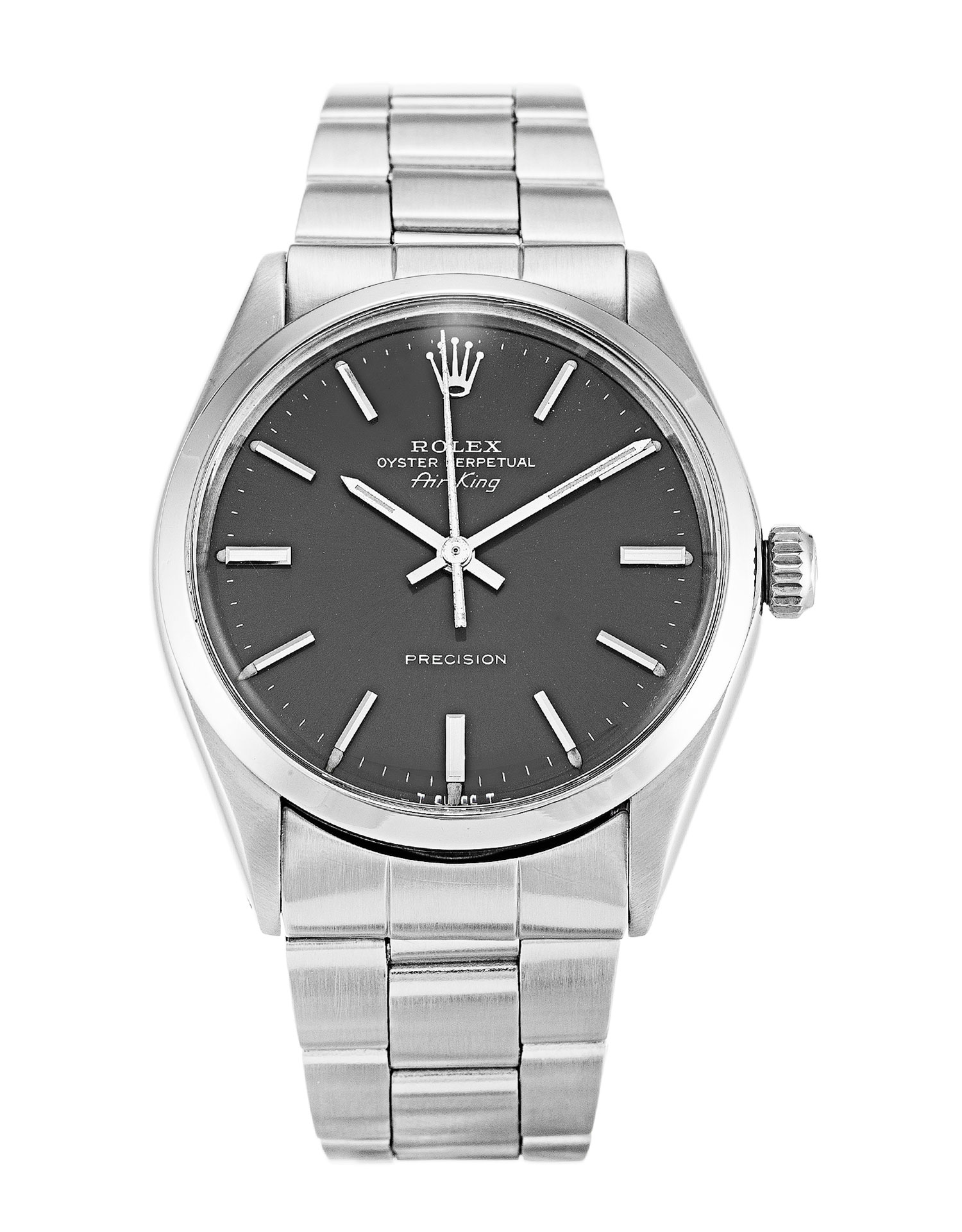 Rolex Air-king 5500 Cadran Unisexe Gris Baton Acier (Oyster)