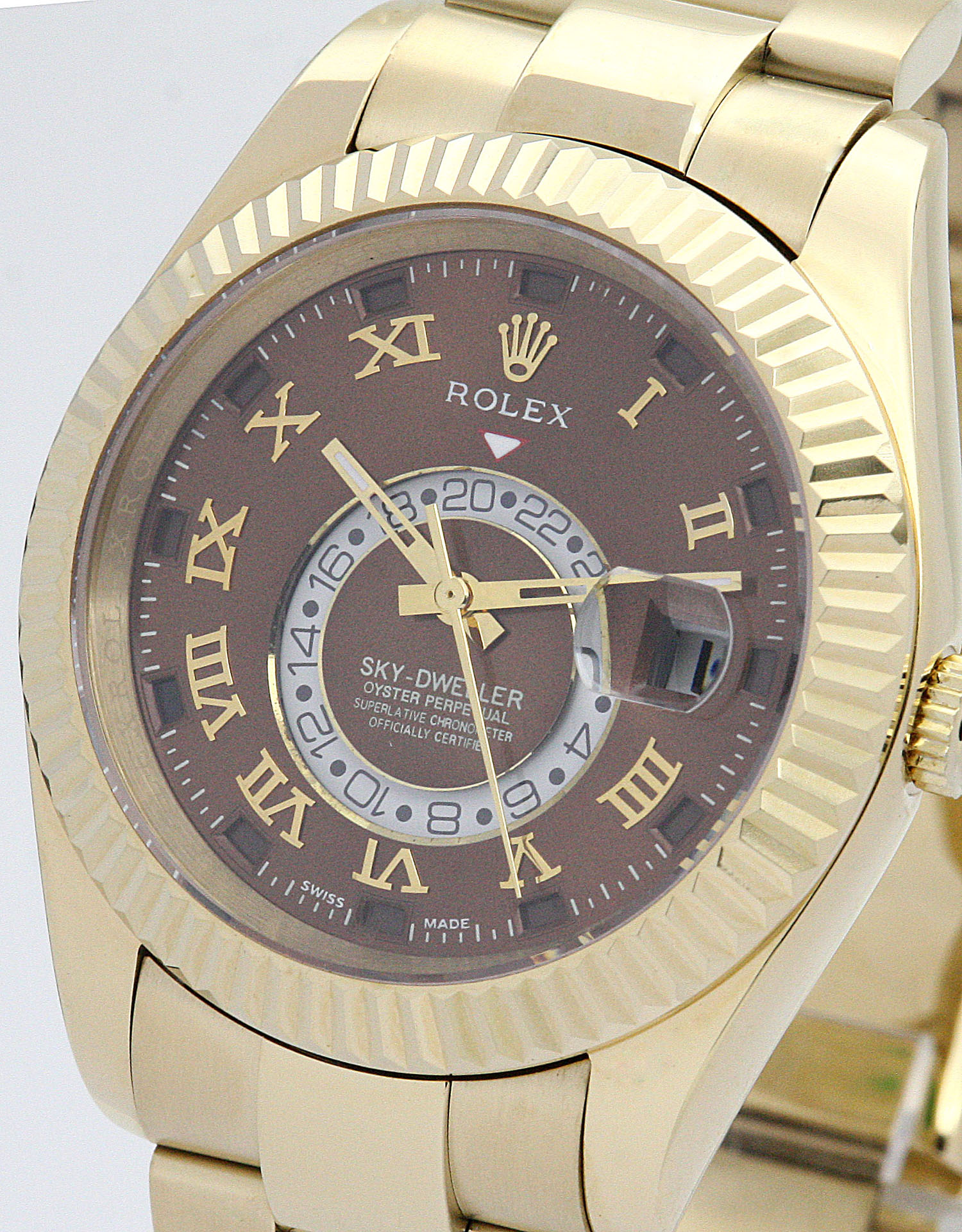 Rolex Sky-dweller 326938 Cadran Homme Cadran Marron Or Jaune (Oyster) – Image 3