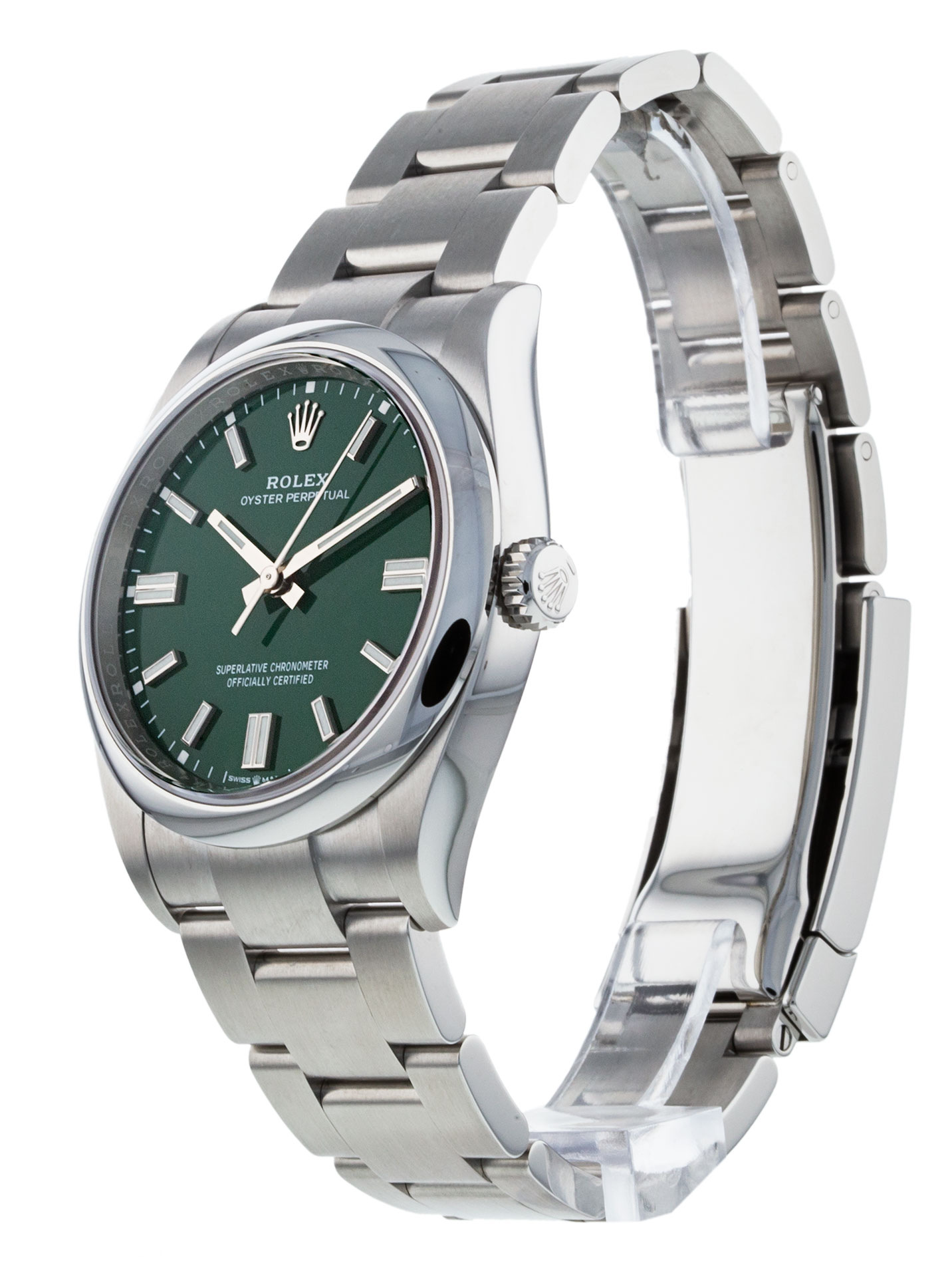 Rolex Oyster Perpetual 126000 Cadran Homme Vert Bâton Matériel Acier – Image 3