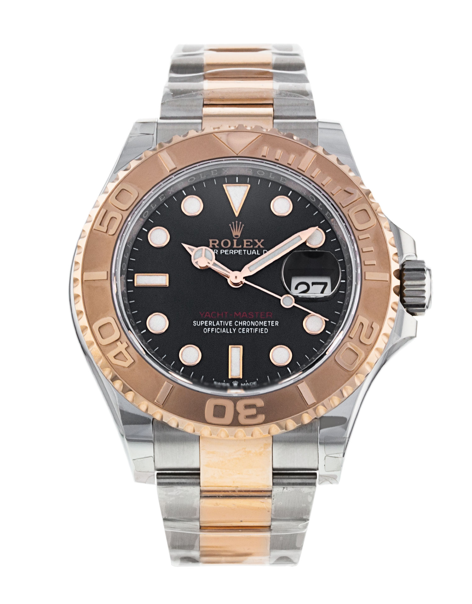 Rolex Yacht-master 40 126621 Cadran pour homme Noir Matière du boîtier Baton Acier Or rose