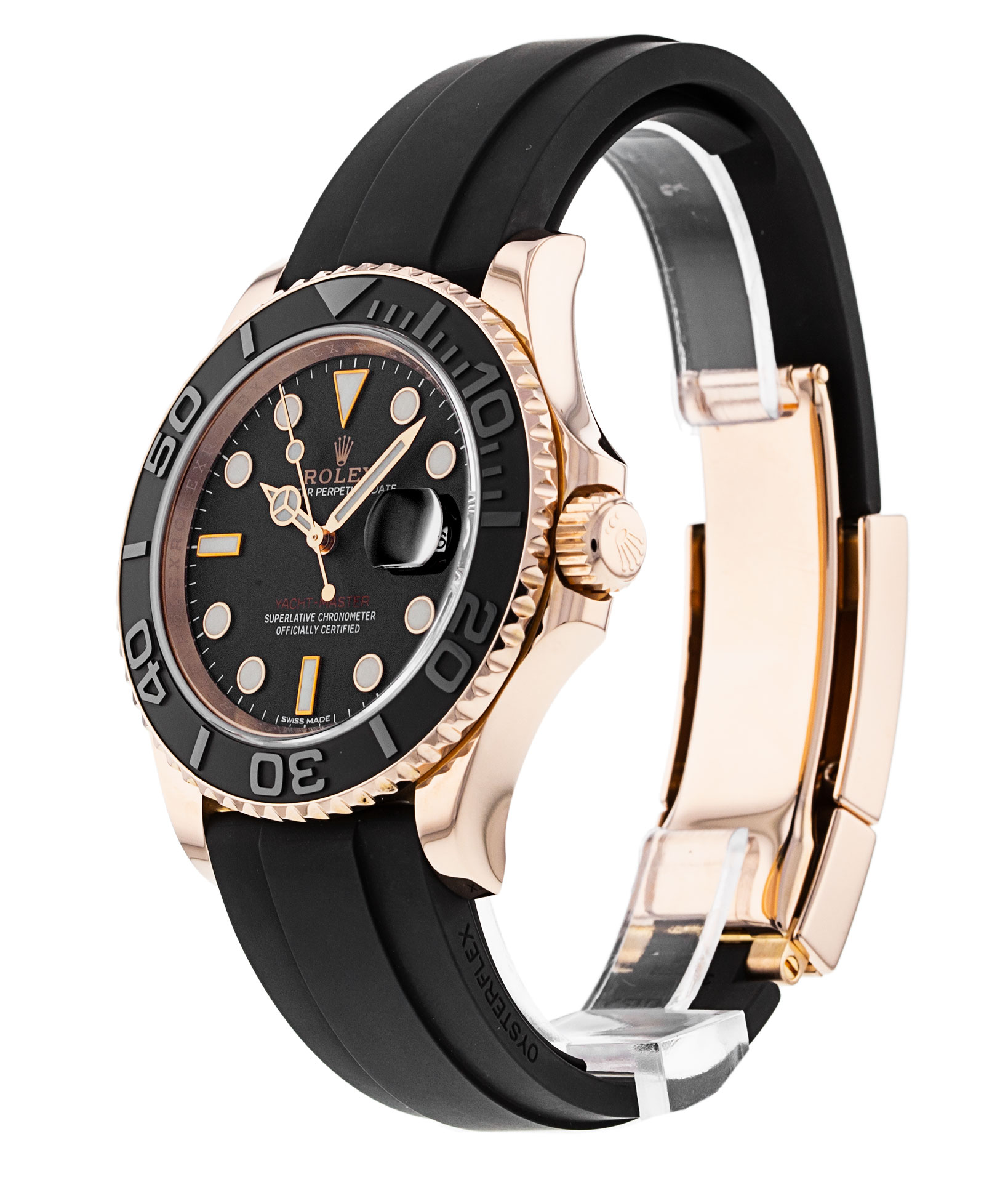 Rolex Yacht-master 116655 Cadran pour homme Noir Matériau du boîtier Or rose – Image 3