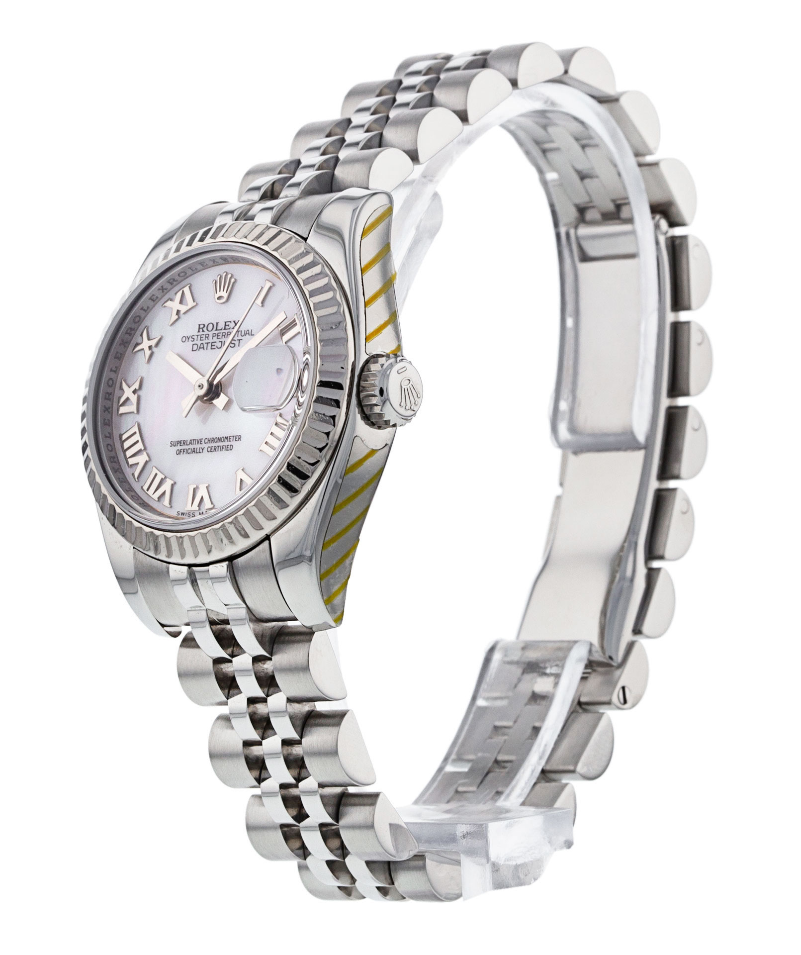 Rolex Datejust Lady 179174 Cadran pour dames en nacre blanche Matériau du boîtier en acier et Or blanc – Image 3