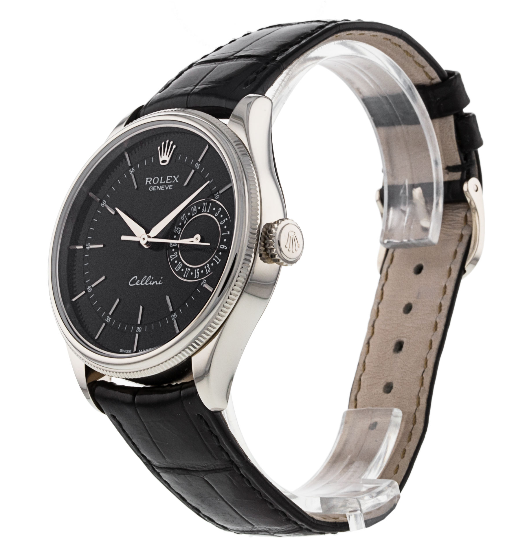 Rolex Cellini 50519 Cadran Homme Noir Matière du boîtier Baton Or Blanc – Image 3