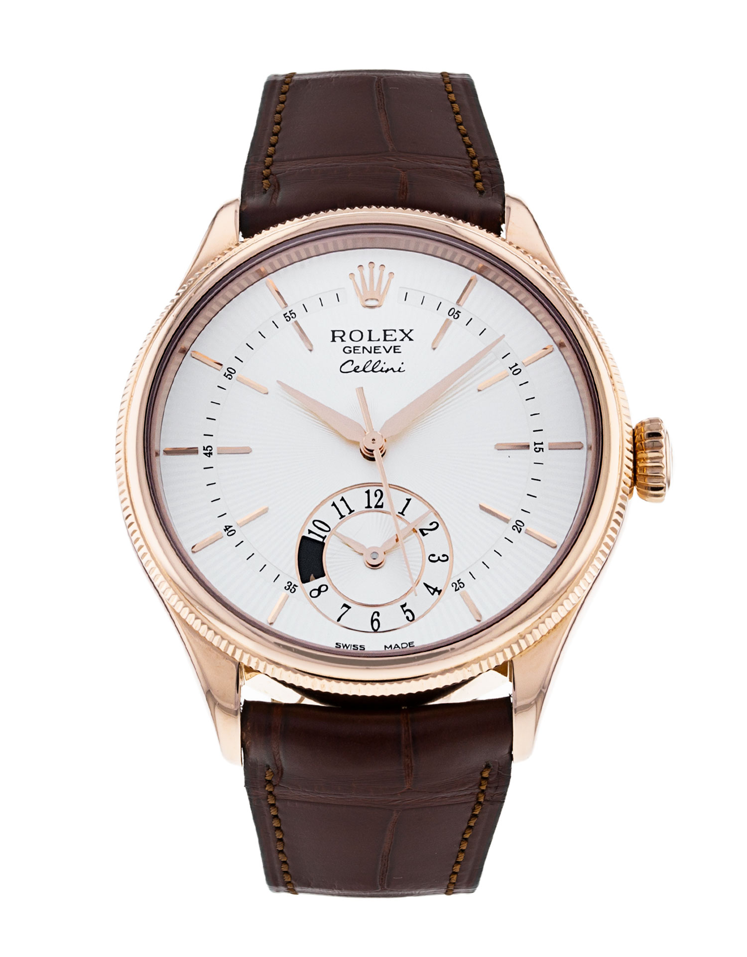 Rolex Cellini 50525 Cadran Homme Argent Matière du boîtier Baton Or Rose