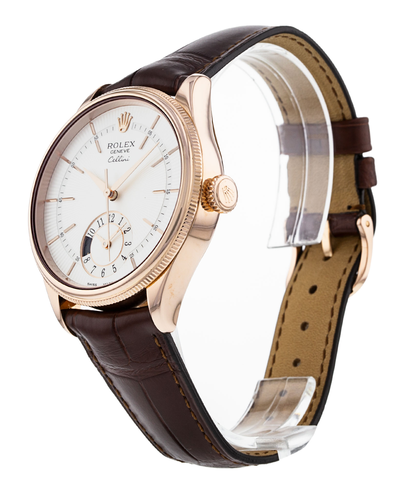 Rolex Cellini 50525 Cadran Homme Argent Matière du boîtier Baton Or Rose – Image 3
