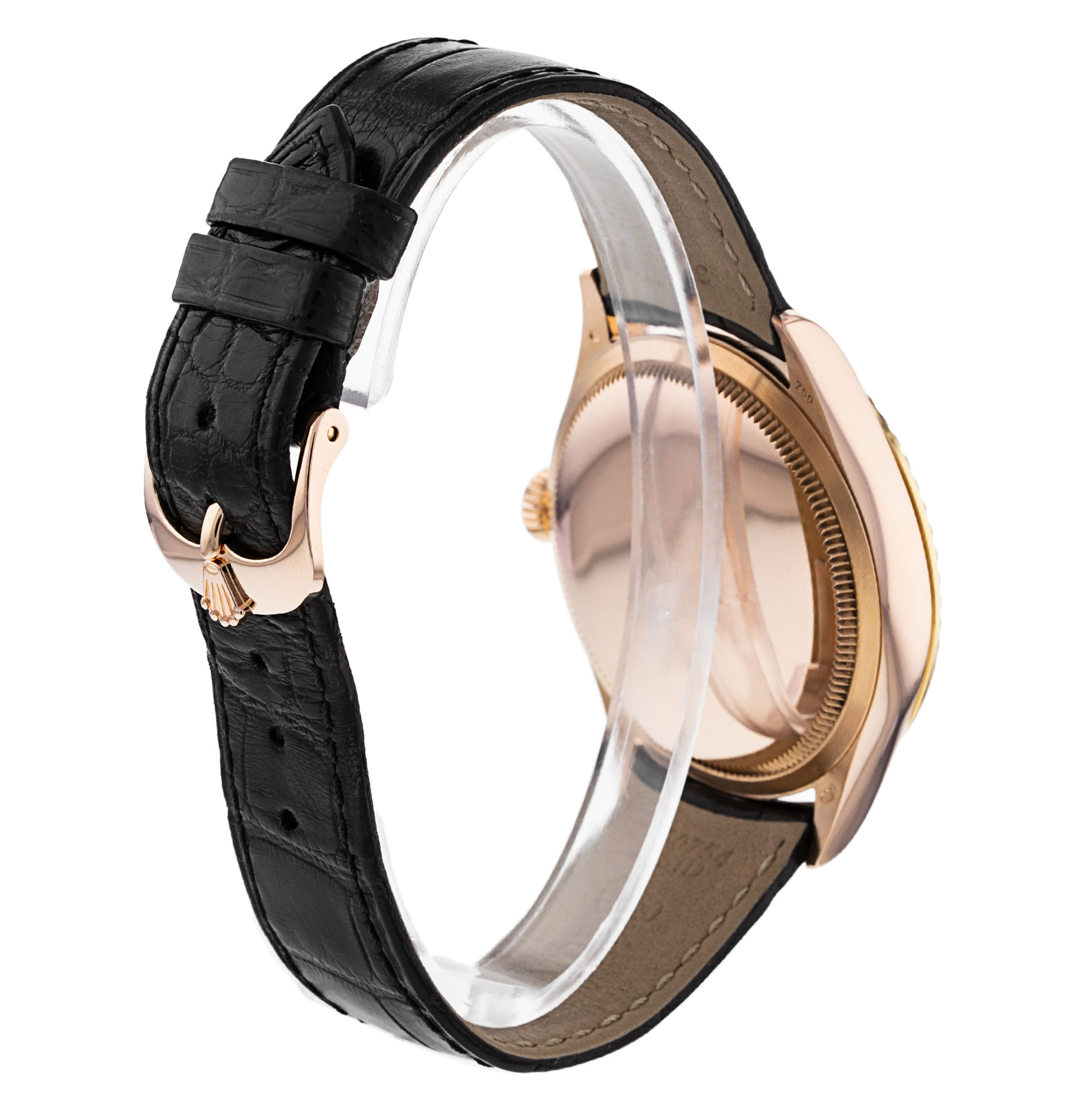 Rolex Cellini 50705 Rbr Cadran pour homme en diamant noir Matériau du boîtier en or rose serti de diamants – Image 4