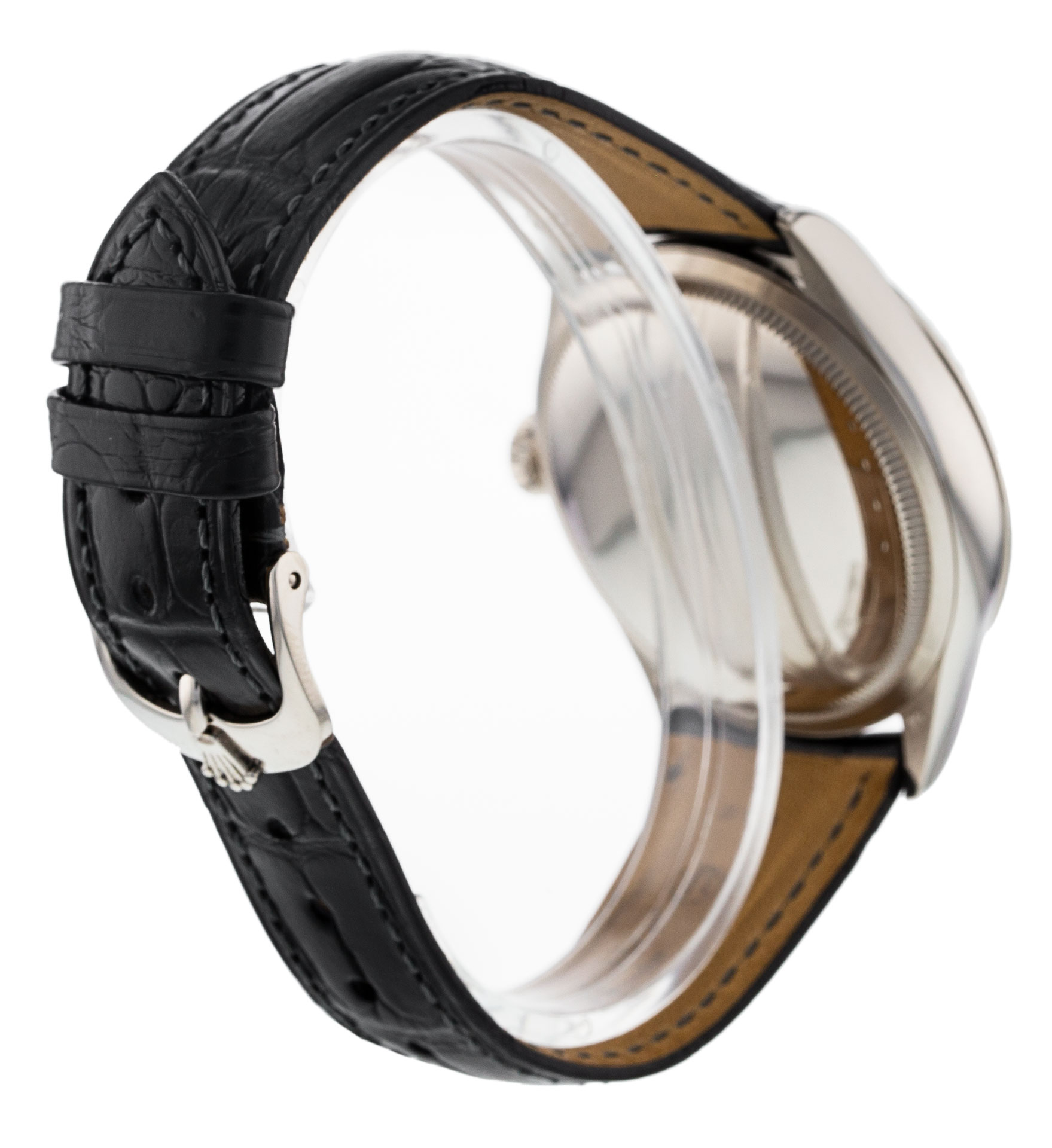 Rolex Cellini 50709rbr Cadran pour homme en diamant noir Matériau du boîtier en or blanc serti de diamants – Image 4