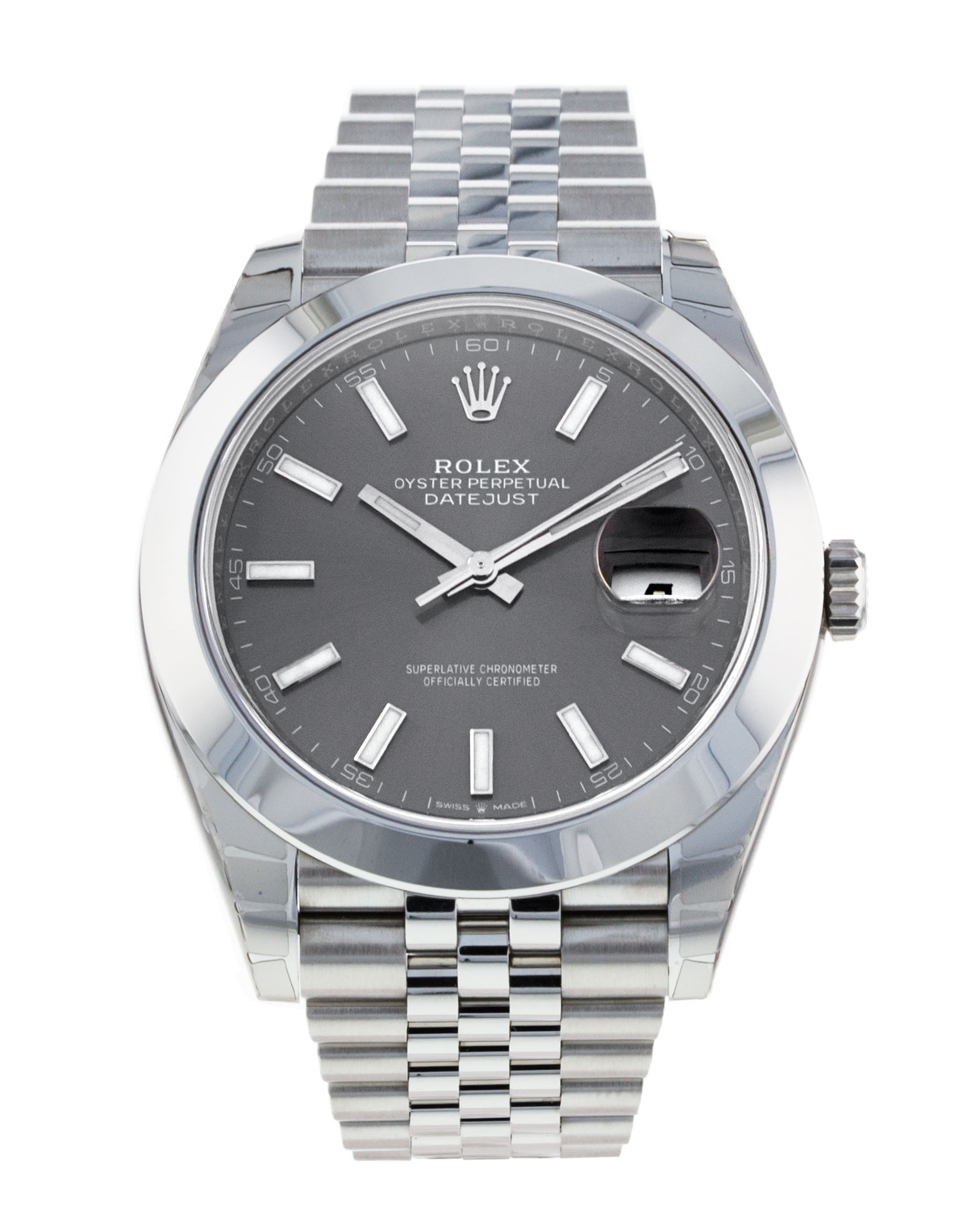 Rolex Datejust 41 126300 Cadran Homme Rhodium Bâton Matériel Acier