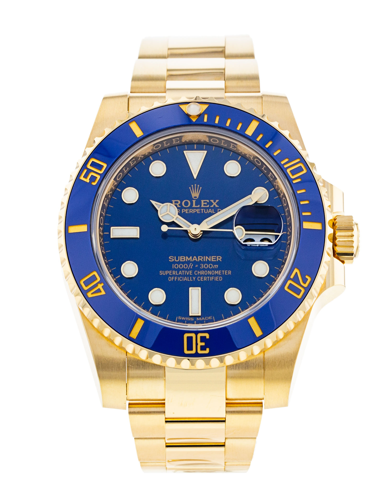 Rolex Submariner 116618 Lb Cadran Bleu Matière Du boîtier Or Jaune