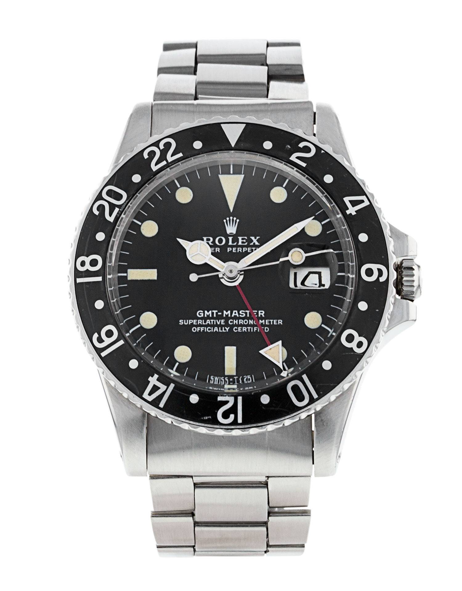 Rolex Gmt Master 1675 cadran noir pour homme en acier