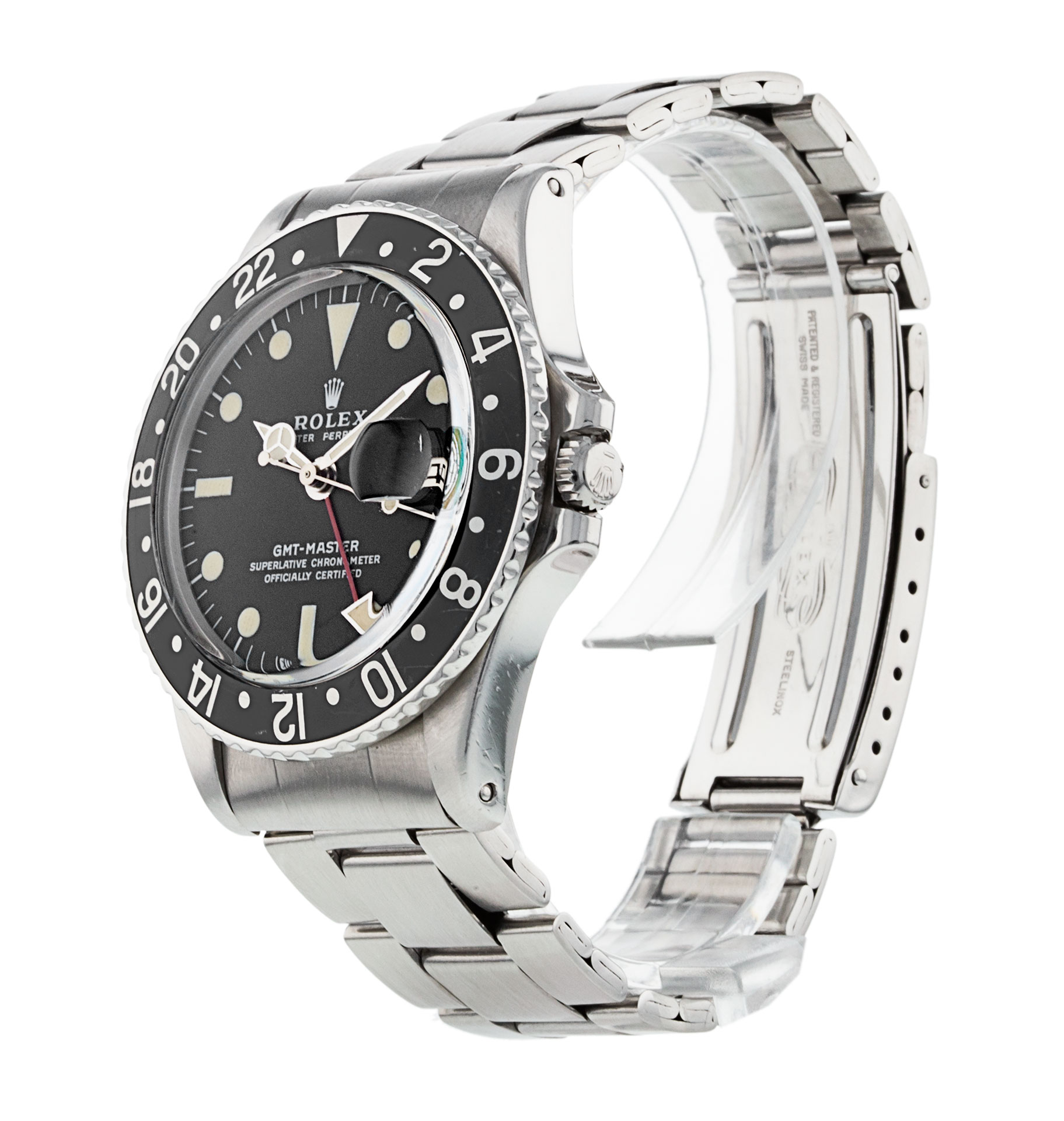 Rolex Gmt Master 1675 cadran noir pour homme en acier – Image 3
