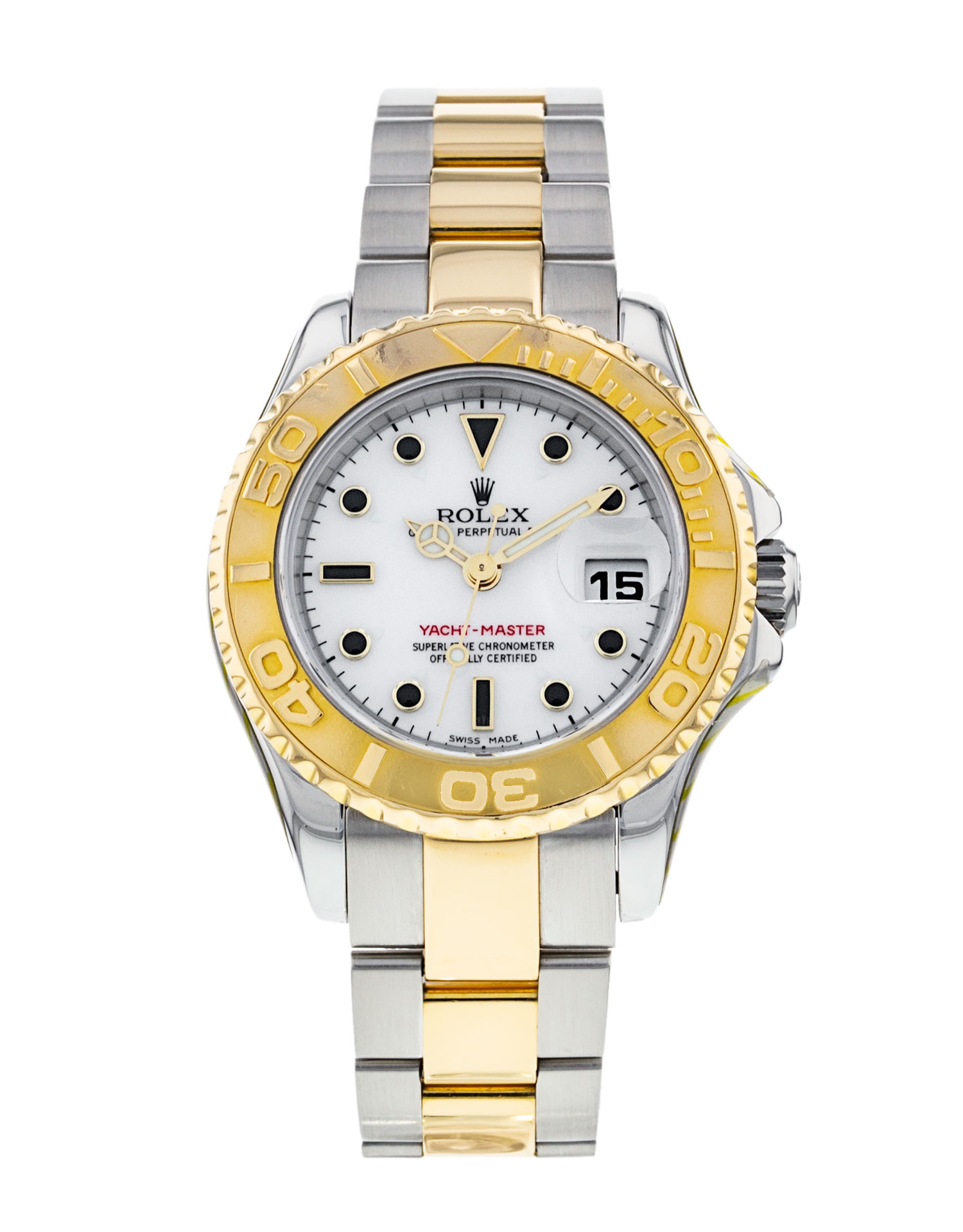 Rolex Yacht-master 169623 Mesdames Cadran Blanc Matériau du boîtier Acier Or jaune