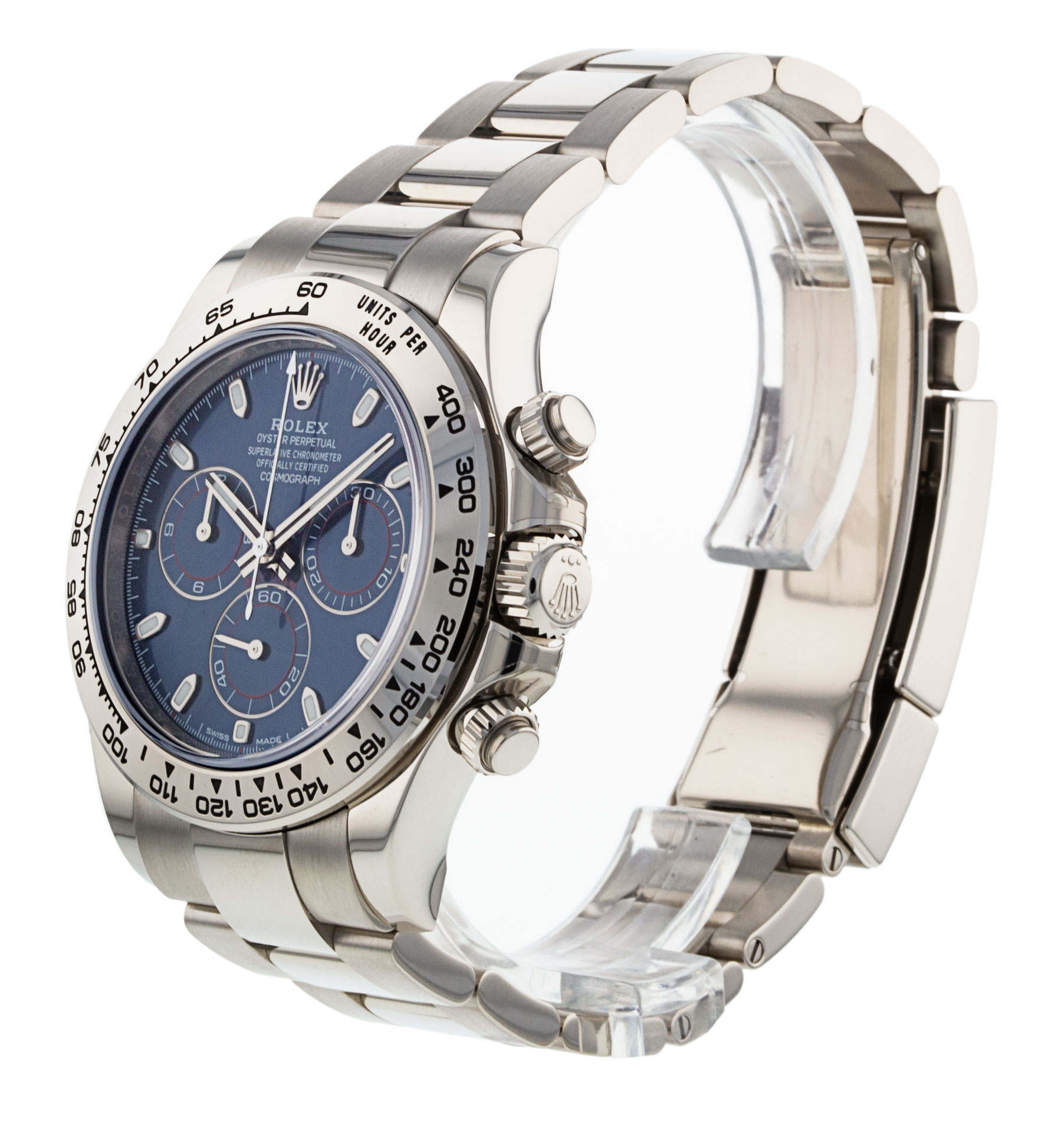 Rolex Daytona 116509 Cadran Bleu Matière Du boîtier Baton Or Blanc – Image 3