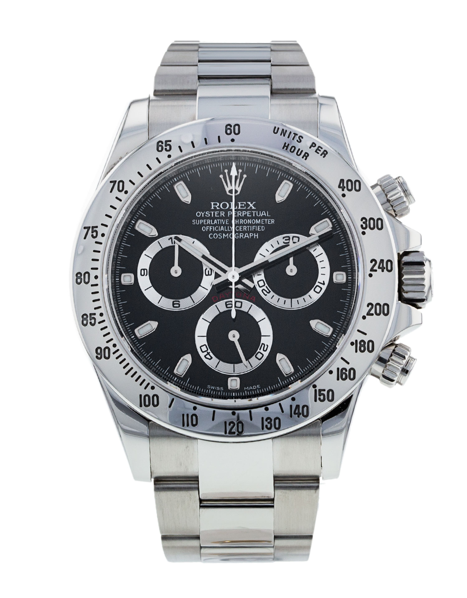 Rolex Daytona 116520 cadran noir pour homme en acier