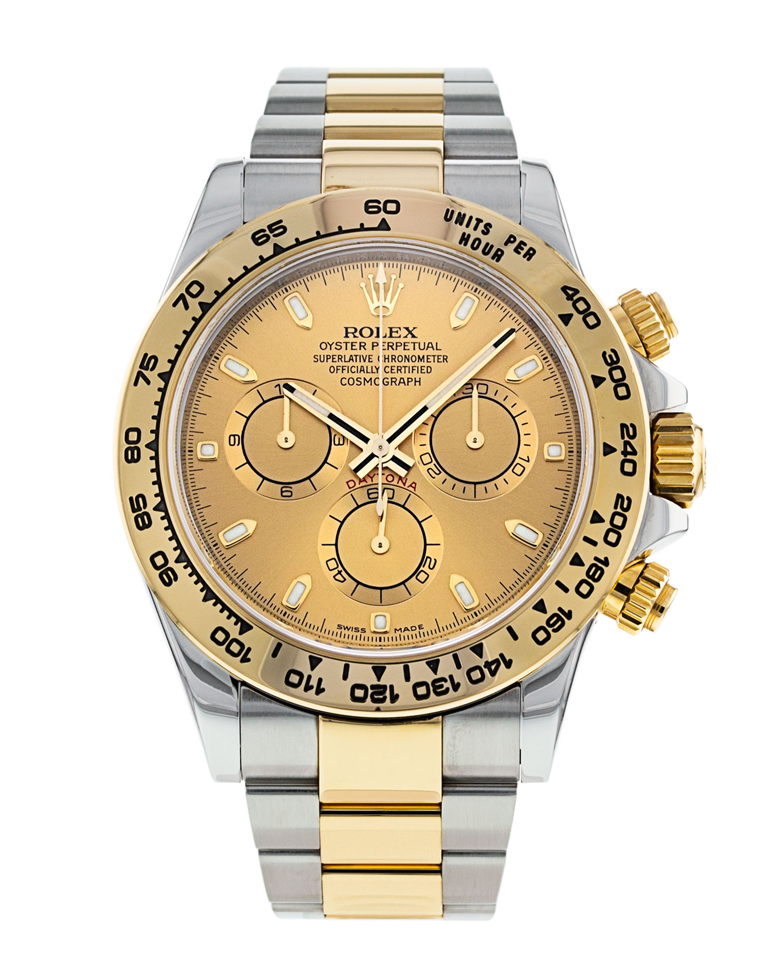 Rolex Daytona 116503 Cadran pour homme Champagne Baton Matériau du boîtier Acier Or jaune