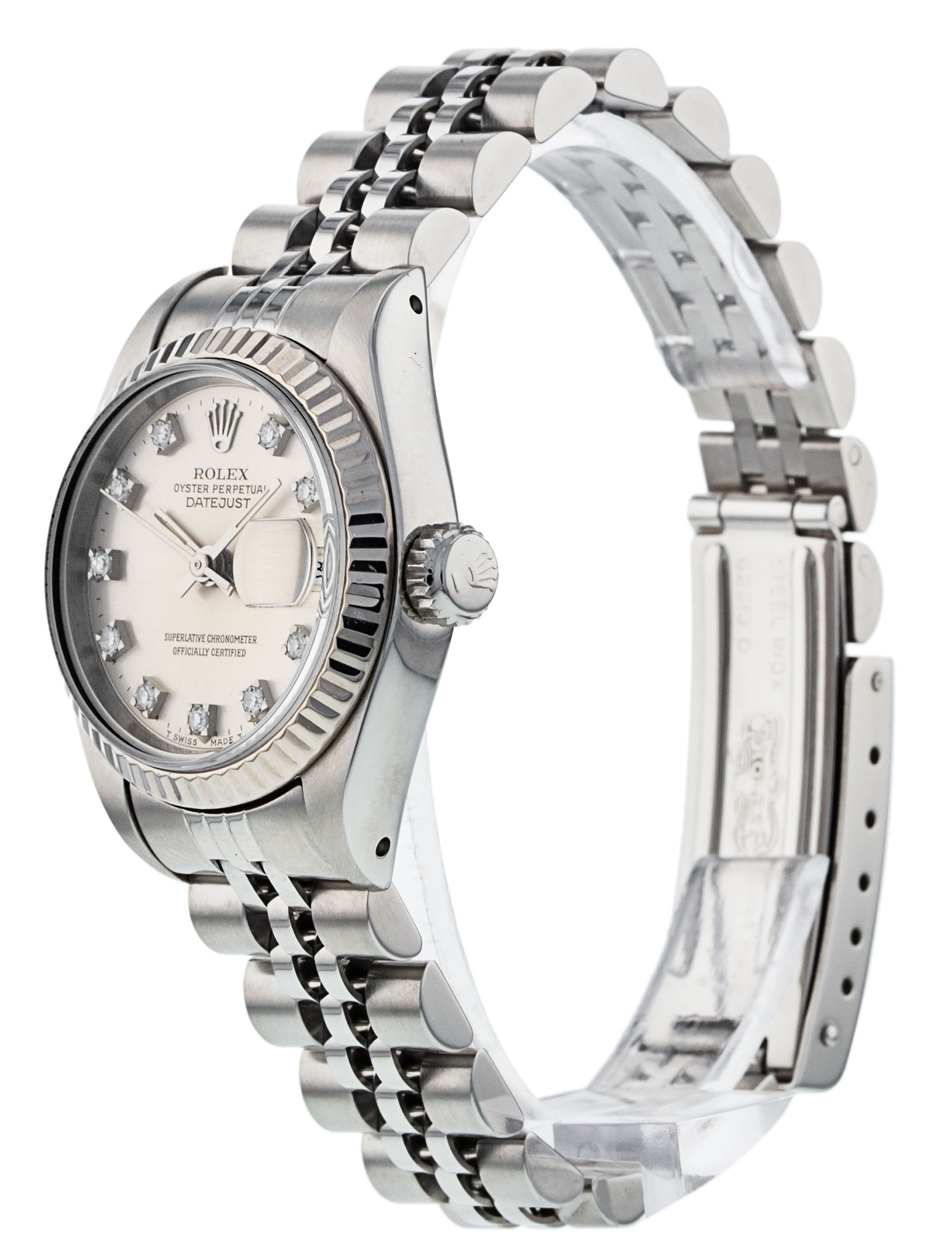 Rolex Datejust Lady 69174 Mesdames Cadran Argent Diamant Matériau du boîtier Acier Or blanc – Image 4