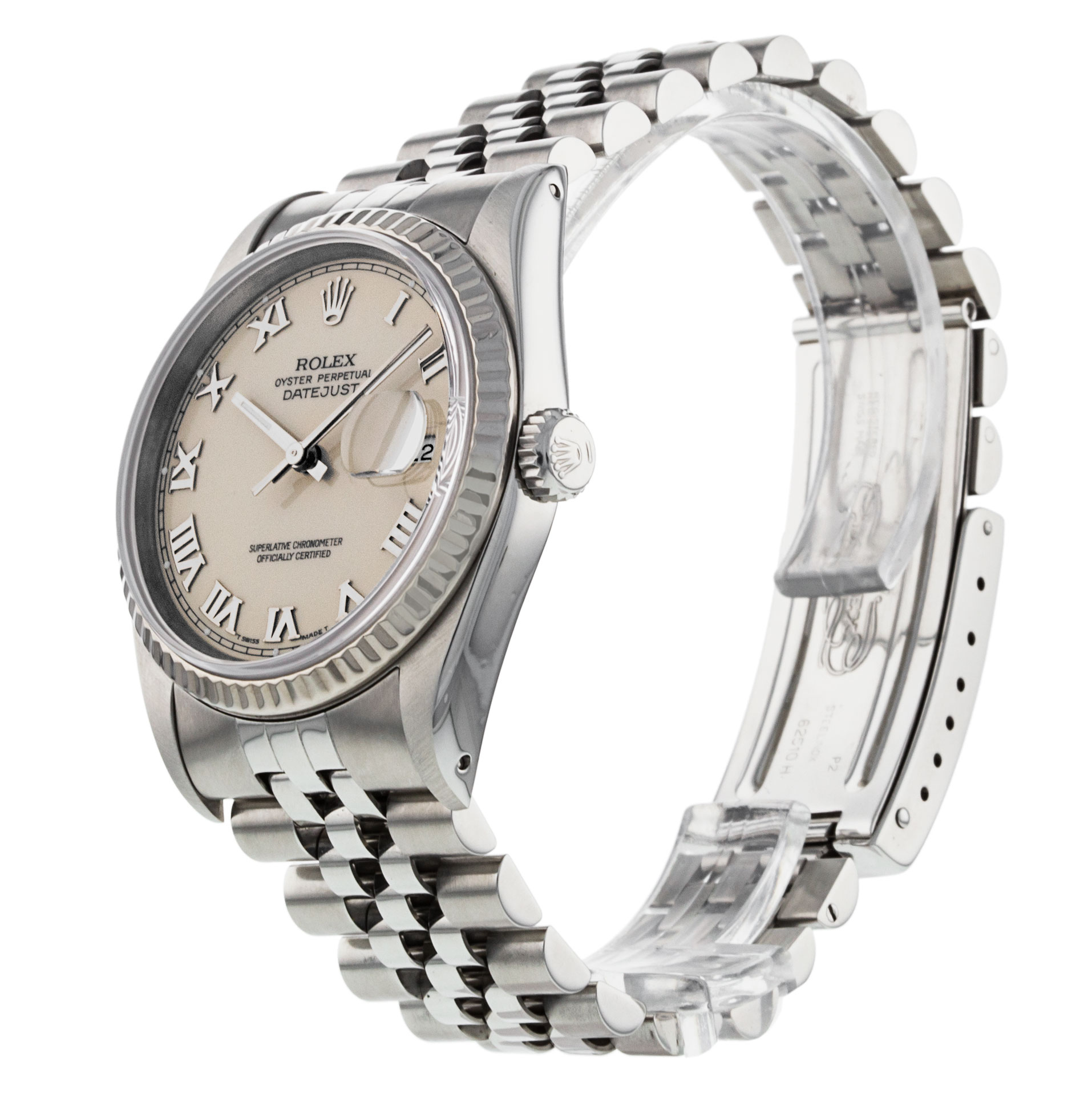 Rolex Datejust 16234 Mens Cadran Ivoire Chiffre Romain Matériau du boîtier Acier Or blanc – Image 3