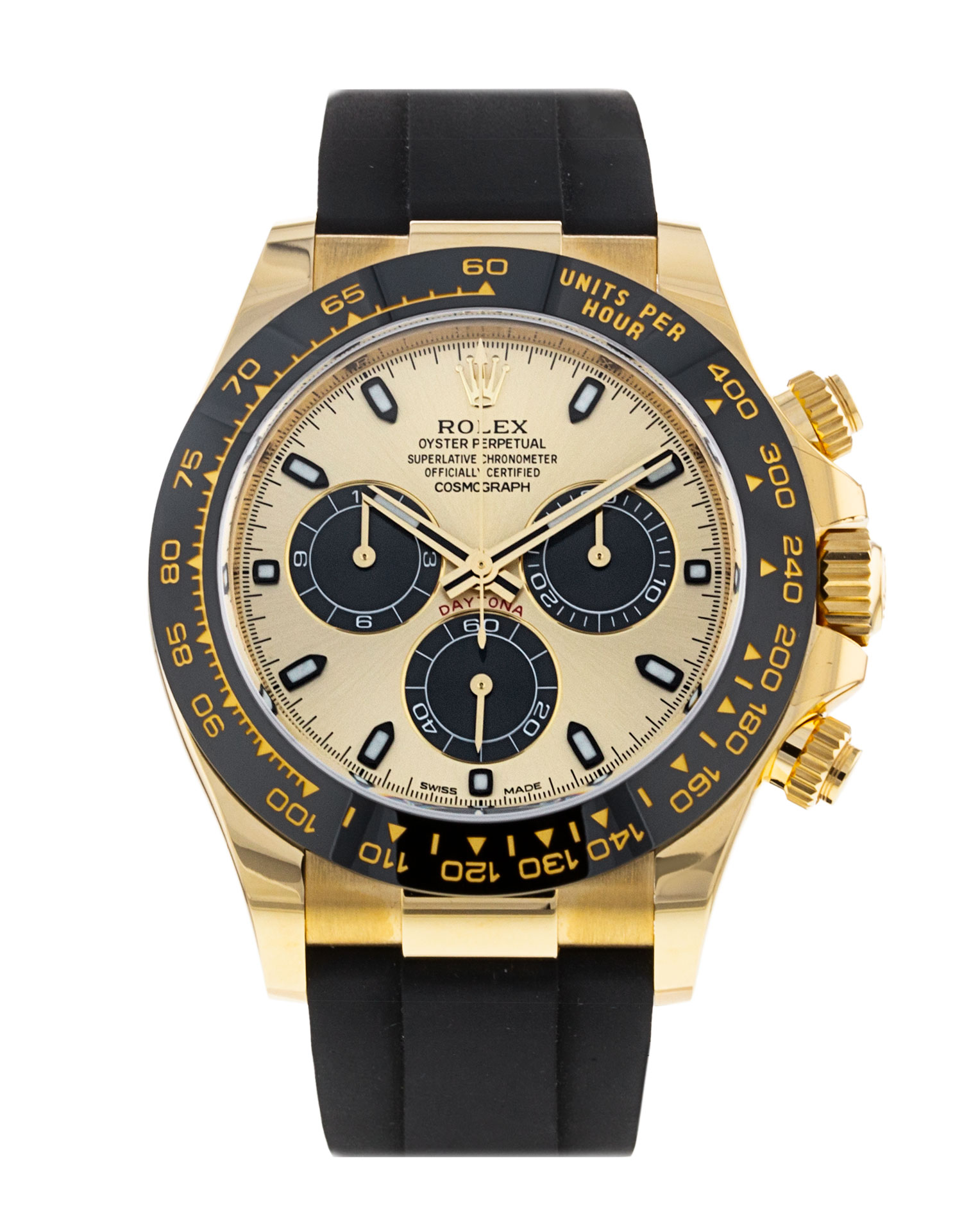 Rolex Daytona 116518 Ln Cadran Homme Champagne Baton Matériau du boîtier Or jaune