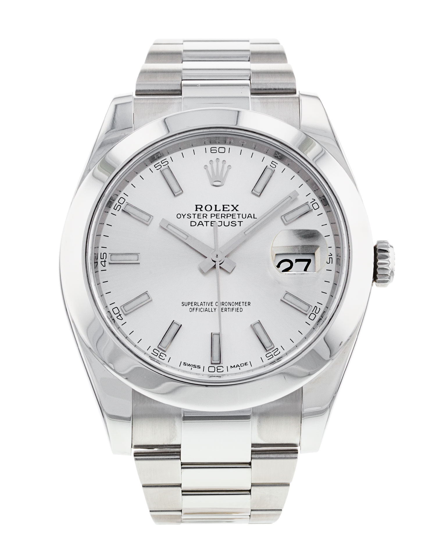 Rolex Datejust 41 126300 Cadran Homme Argenté Bâton Matériel Acier