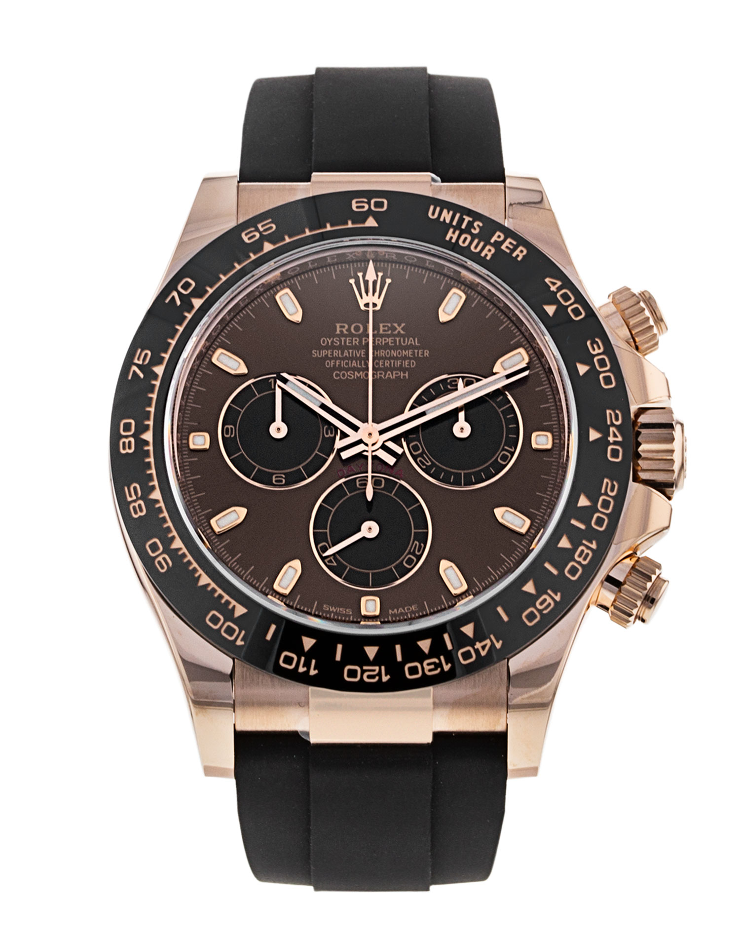 Rolex Daytona 116515 Ln Mens Dial Chocolate Baton Case Material Or Rose
