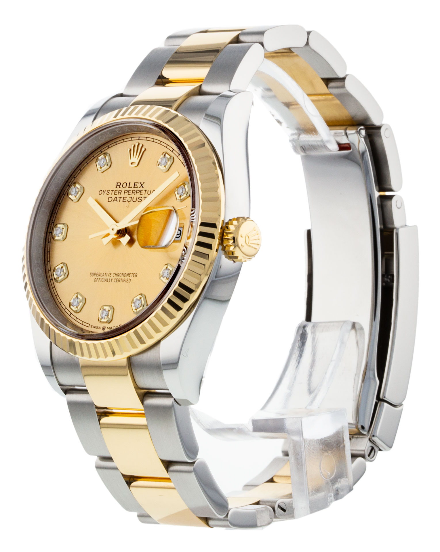 Rolex Datejust 126233 Mens Dial Champagne Diamond Case Matériel Acier Or jaune – Image 3