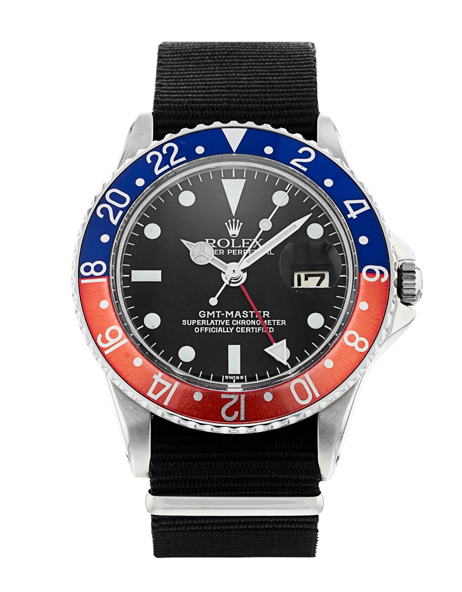 Rolex Gmt Master 1675 cadran noir pour homme en acier