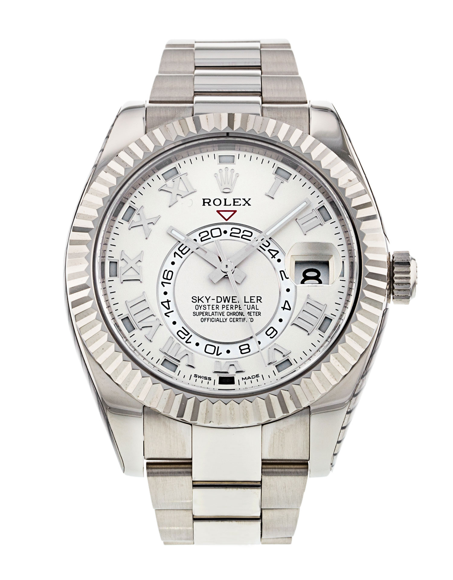 Rolex Sky-dweller 326939 Cadran pour homme en ivoire avec chiffres romains Matériau du boîtier en or blanc