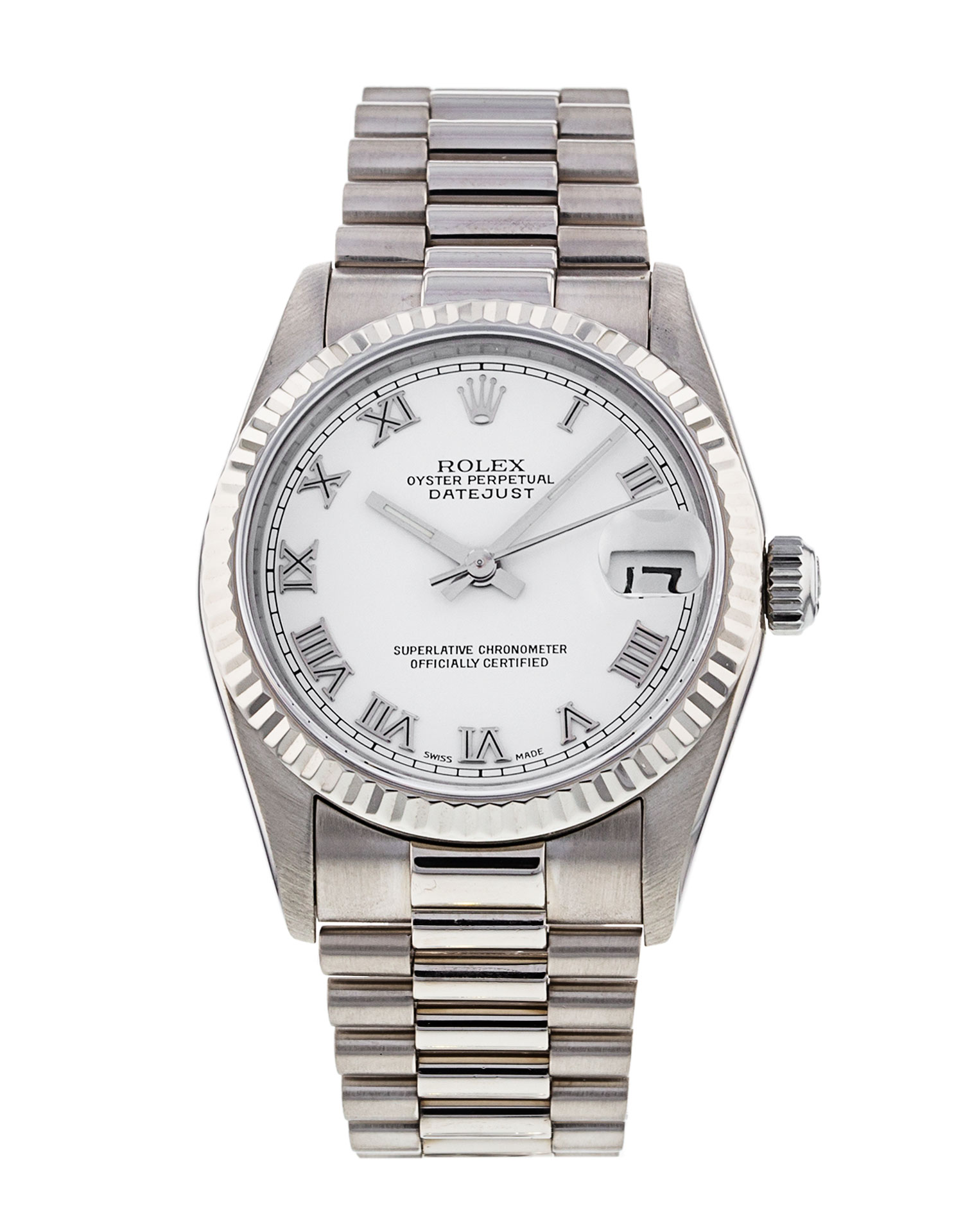 Rolex Datejust 68279 Unisexe Cadran Blanc Matière du boîtier en chiffres romains Or blanc