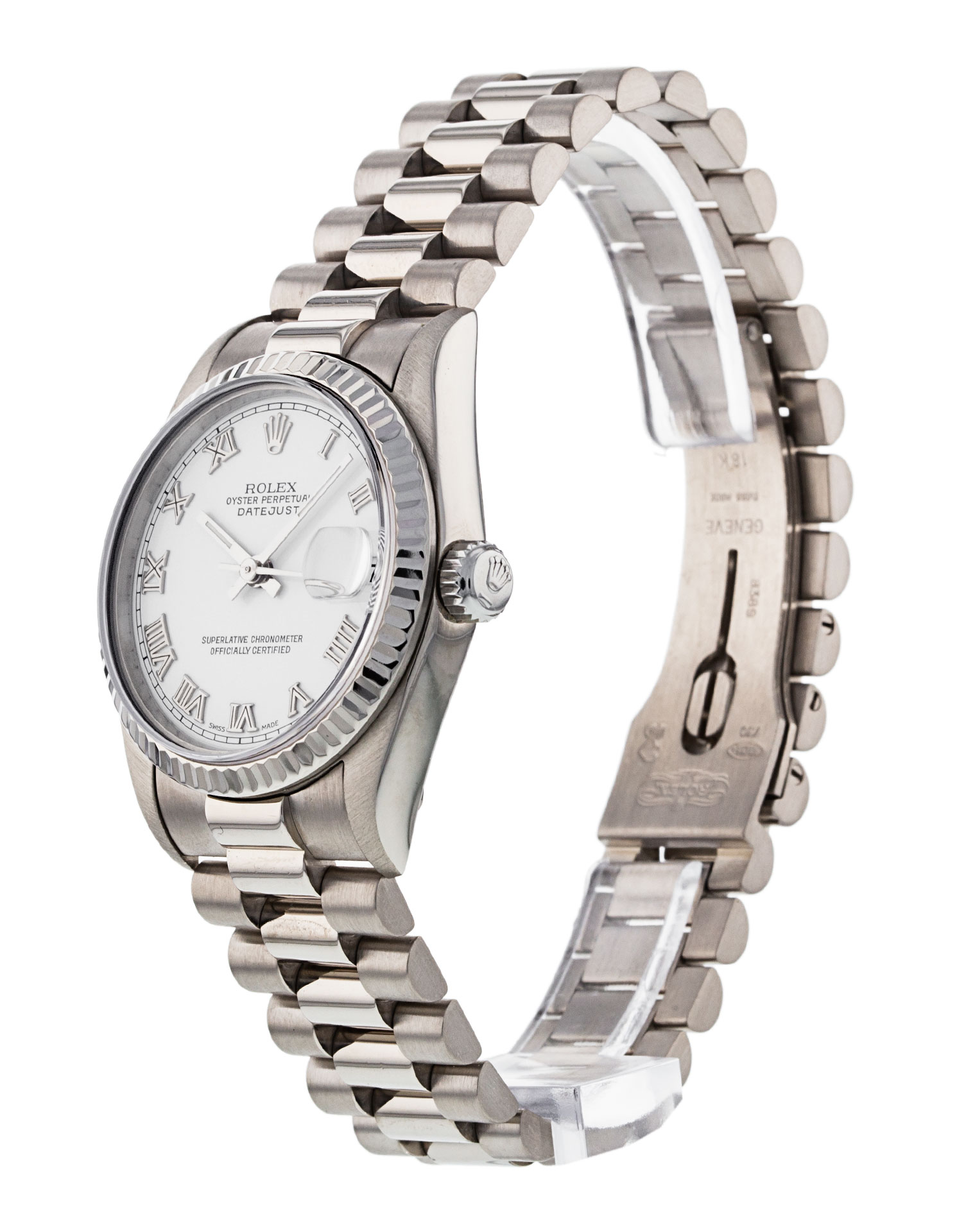 Rolex Datejust 68279 Unisexe Cadran Blanc Matière du boîtier en chiffres romains Or blanc – Image 3