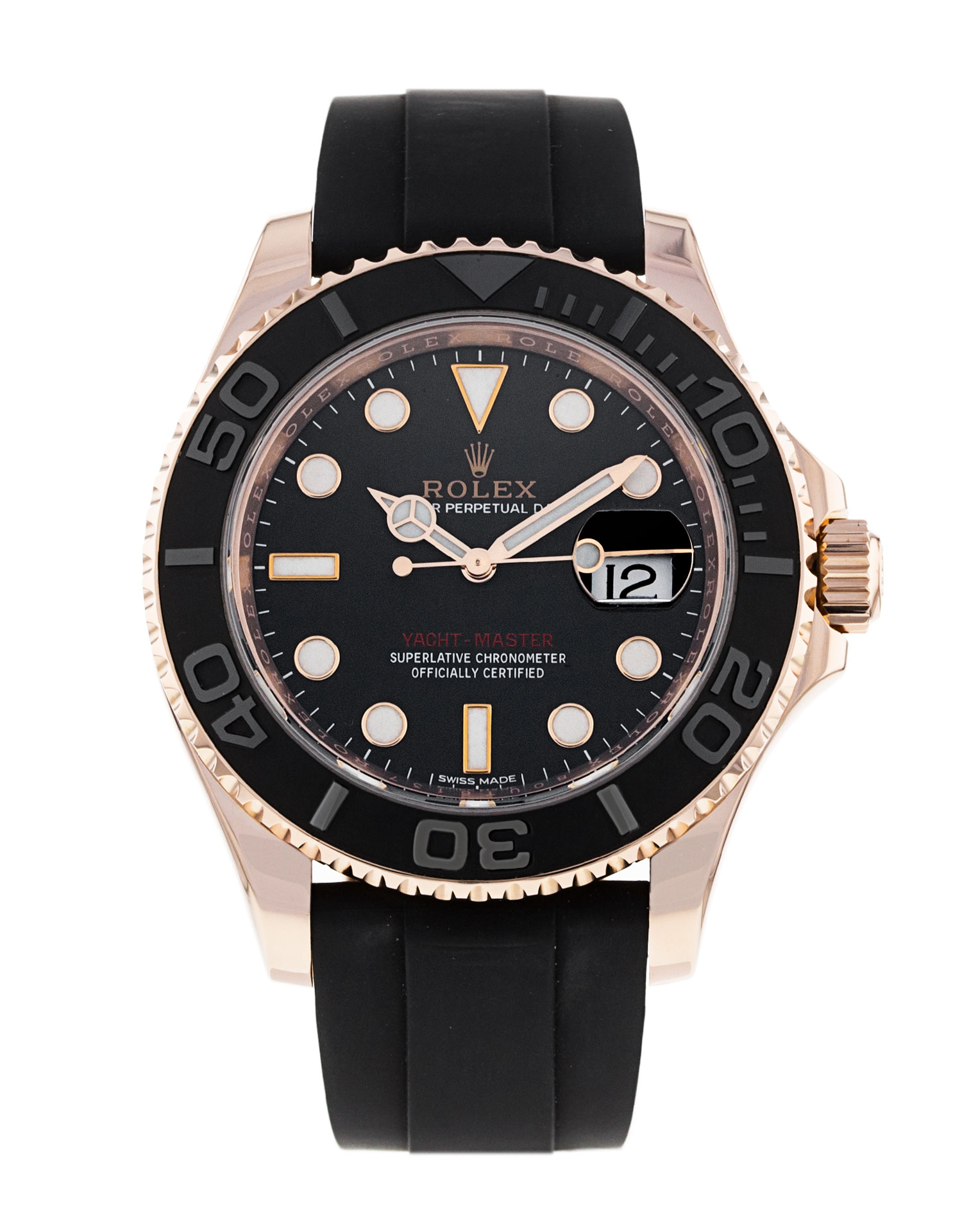 Rolex Yacht-master 116655 Cadran pour homme Noir Matériau du boîtier Or rose