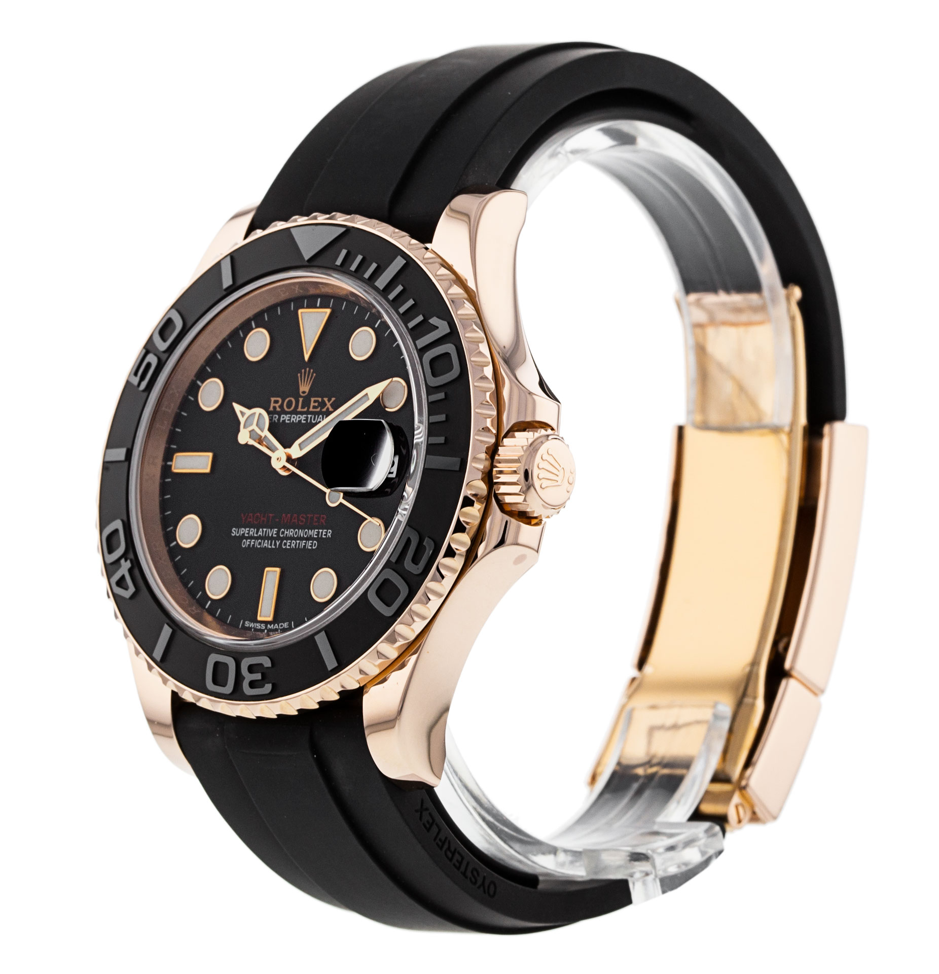 Rolex Yacht-master 116655 Cadran pour homme Noir Matériau du boîtier Or rose – Image 3