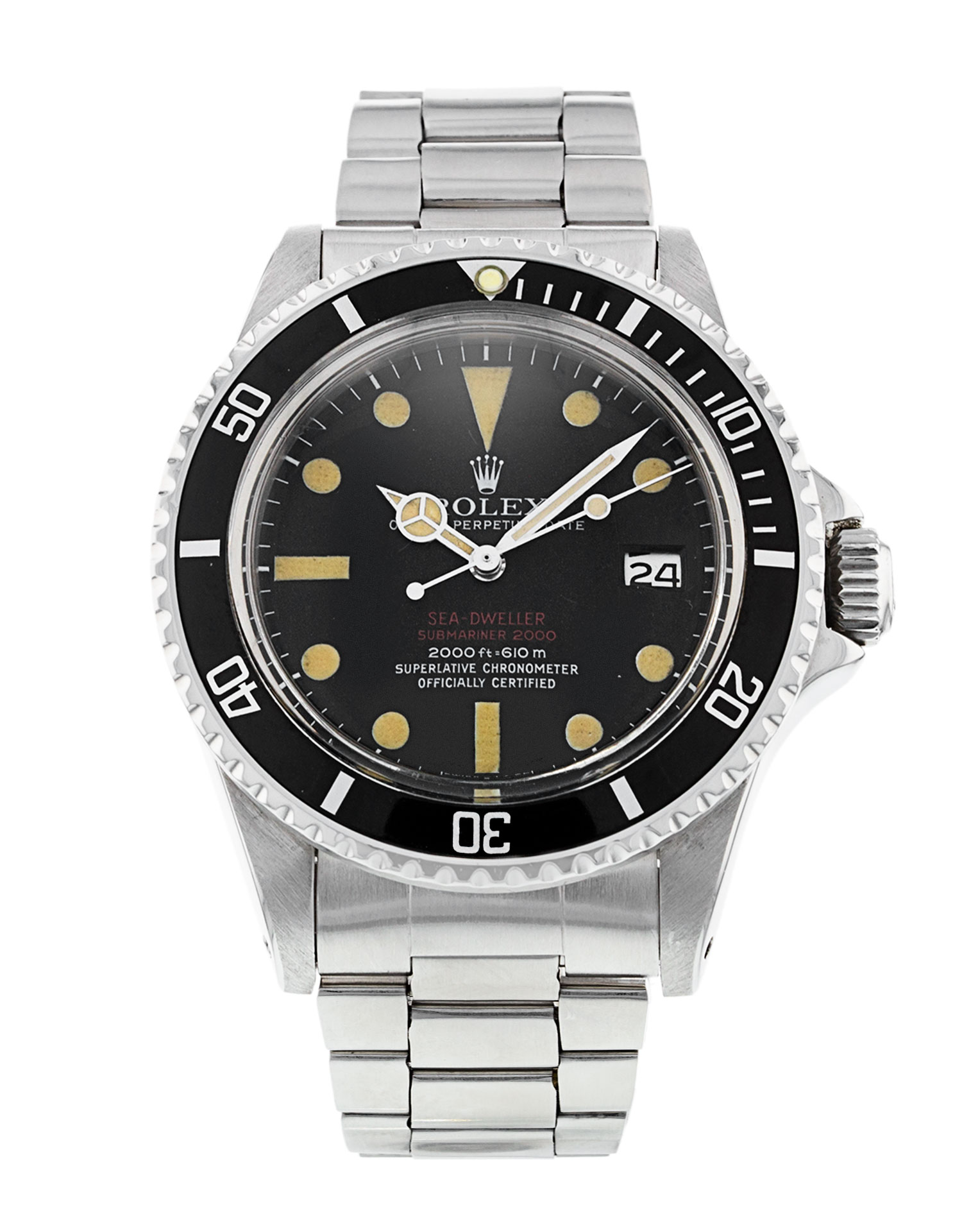 Rolex Sea-dweller 1665-drsd Cadran Homme Noir Matière du boîtier Baton Acier