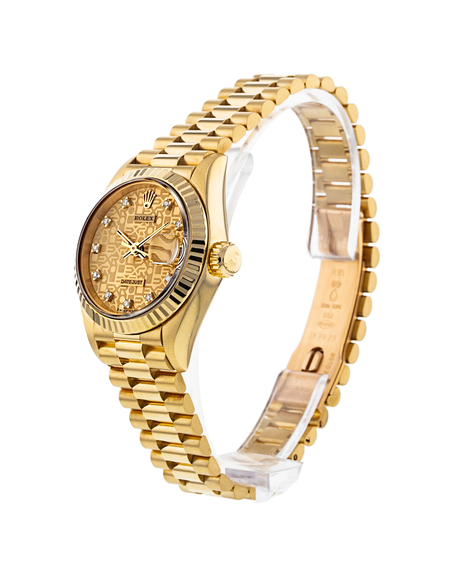 Rolex Datejust Lady 69178 Mesdames Cadran Champagne Jubilé Diamond Case Matériel Or jaune – Image 3