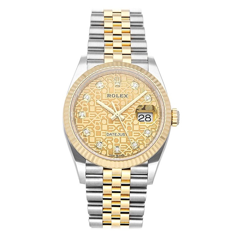 Rolex Datejust 126233 Montre homme en acier à cadran beige 36 mm
