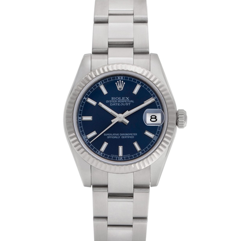 Rolex Datejust 178274 Montre unisexe en acier à cadran bleu 31 mm