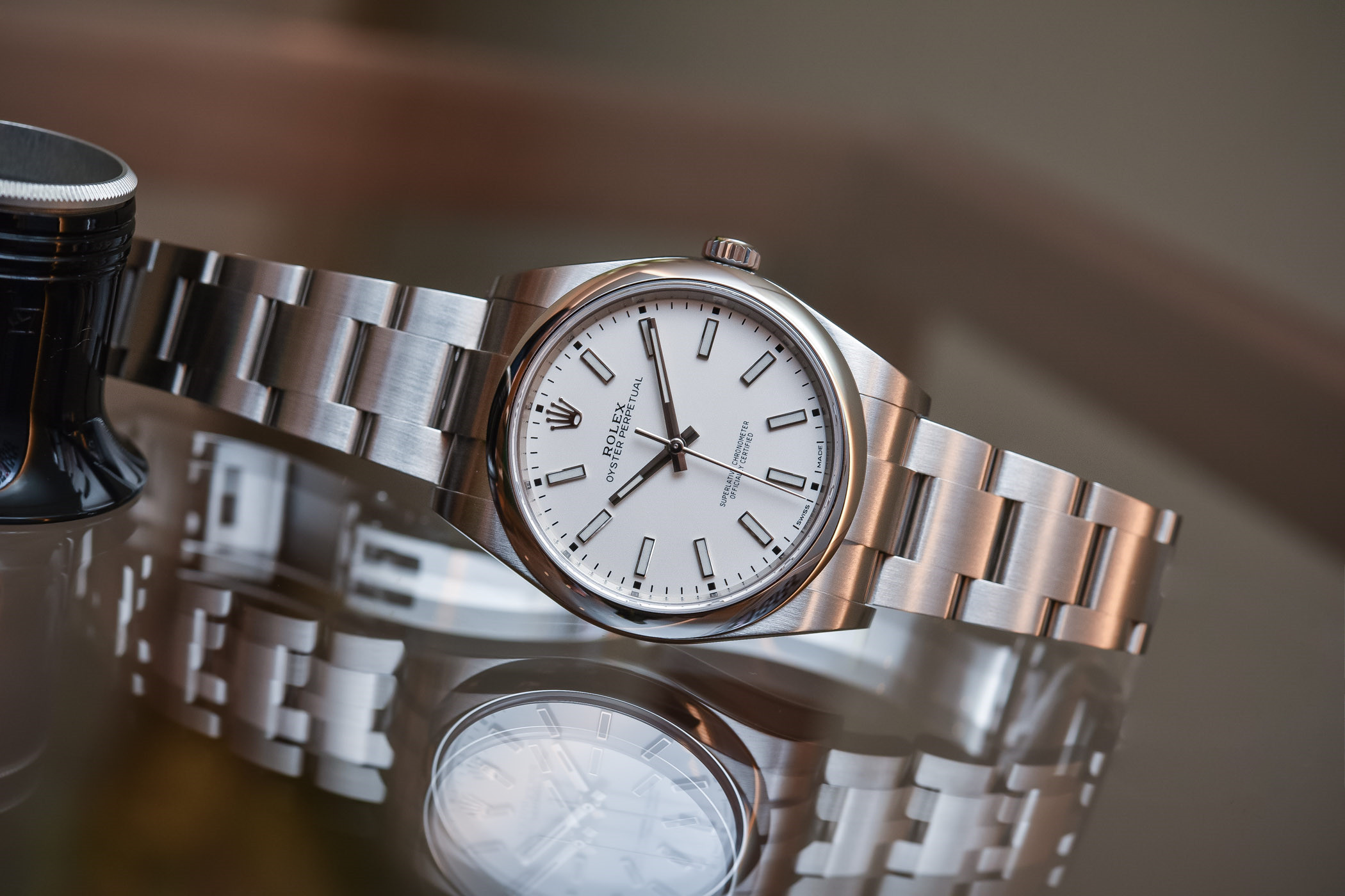 Rolex Oyster Perpetual 114300 39mm Blanc Ms Montre – Image 5