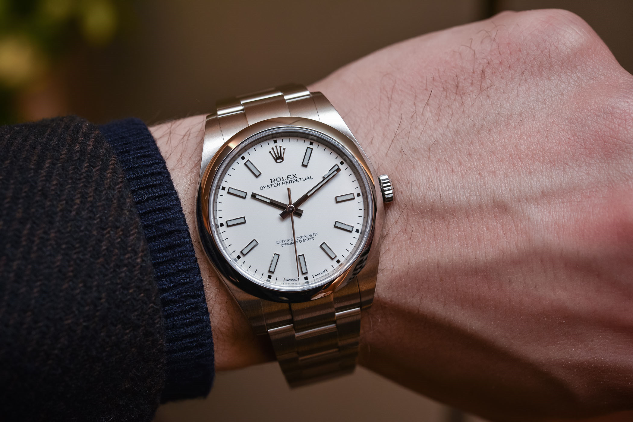 Rolex Oyster Perpetual 114300 39mm Blanc Ms Montre – Image 6