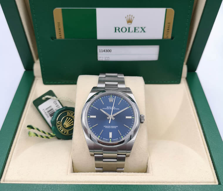 Rolex Oyster Perpetual 114300 39mm Bleu Montre Ms – Image 4